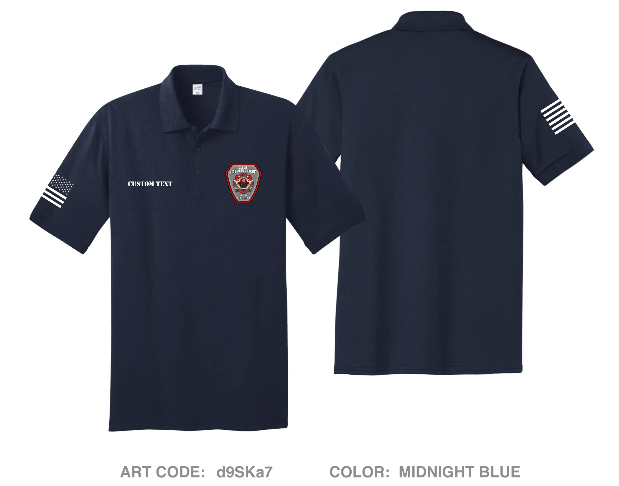 CUSTOM Clyde Fire Department Hi-Tech Performance Men's SS Polo - d9SKa7