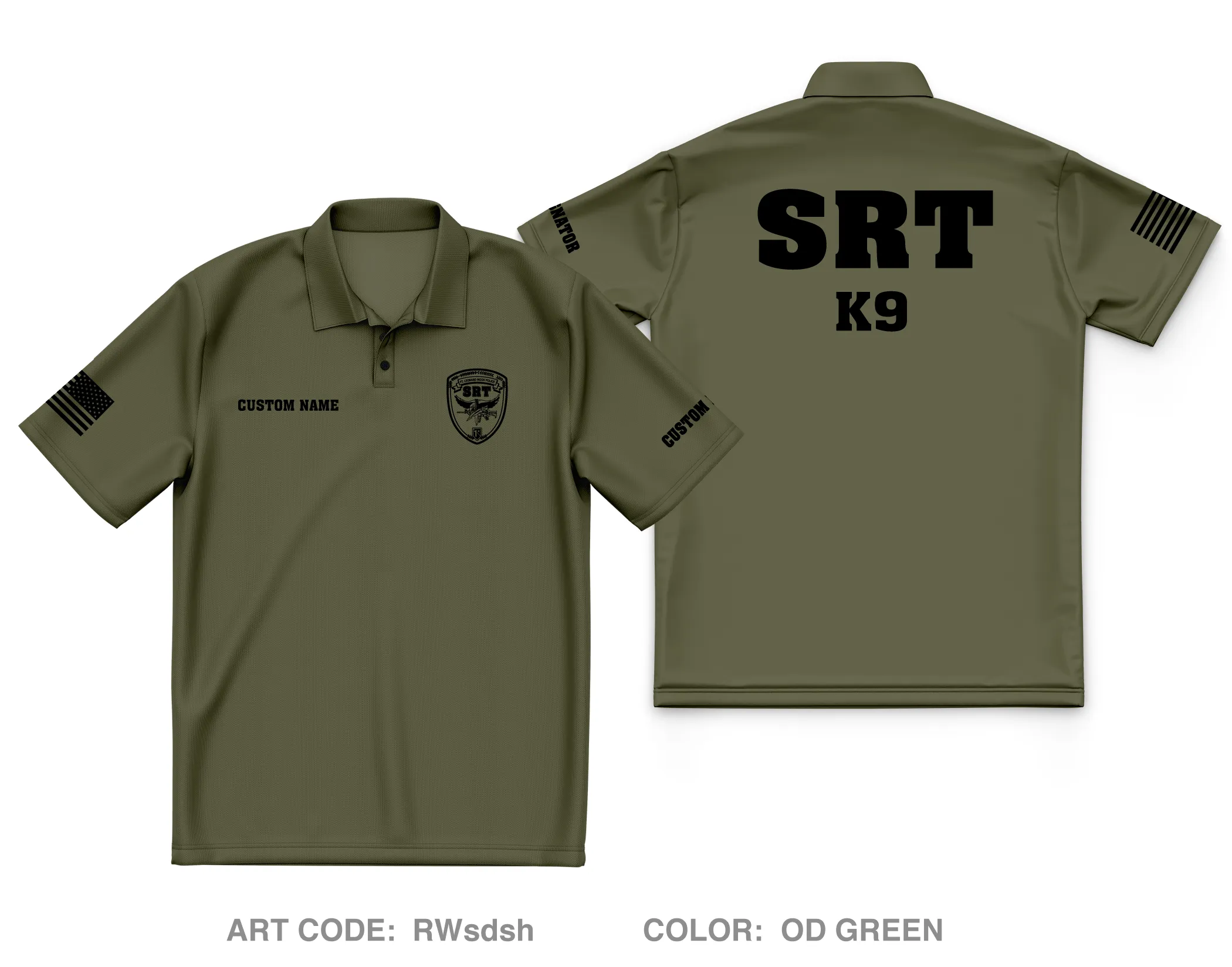 CUSTOM Department Of the army civilian police Core Men's SS Performance Polo - RWsdsh