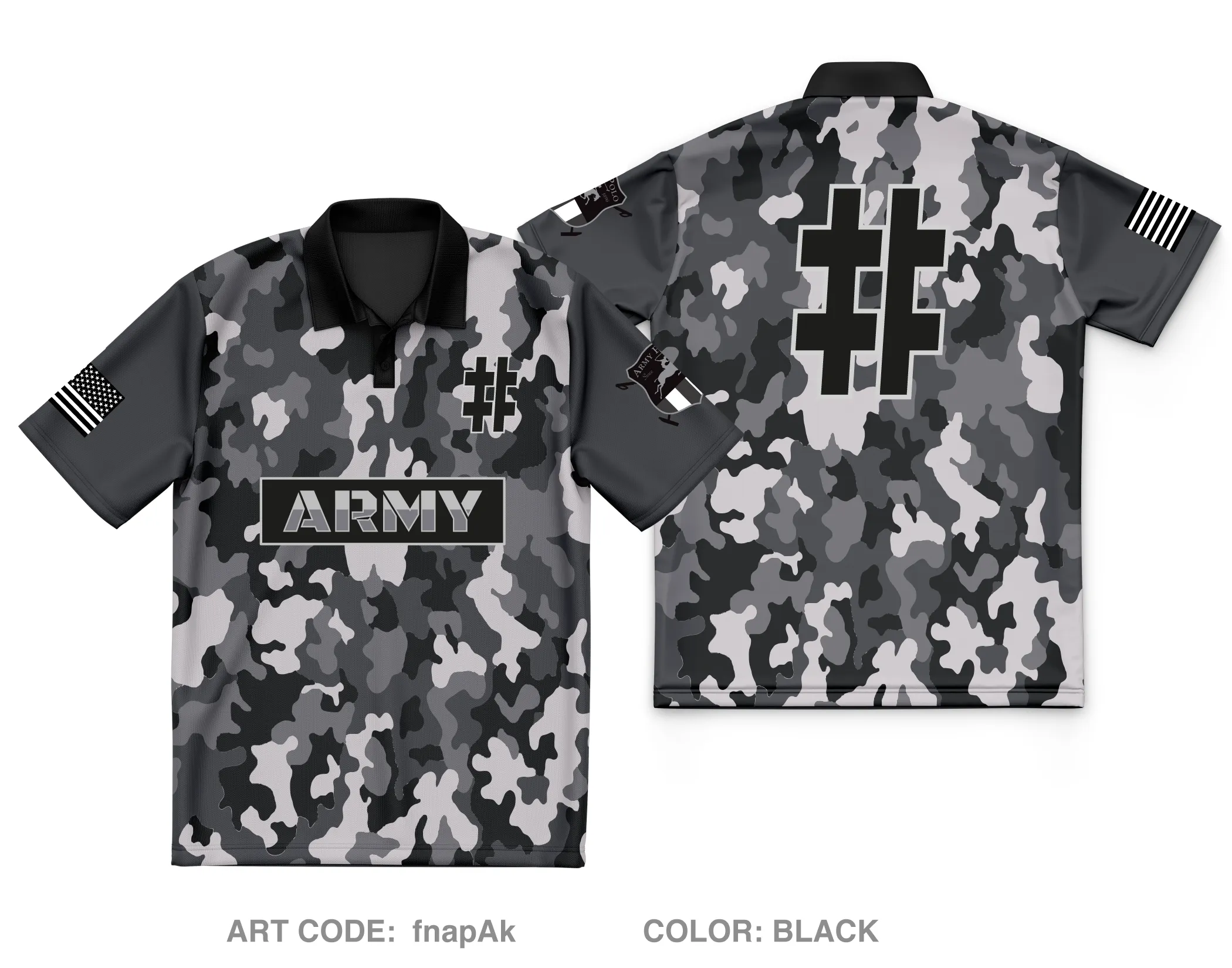 CUSTOM US Army Polo Club Core Men's SS Performance Polo - fnapAk