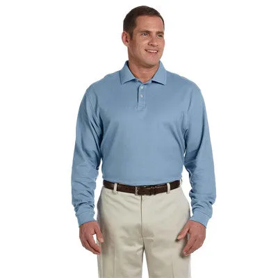 Devon & Jones Men's Pima Pique Long-Sleeve Polo Shirt