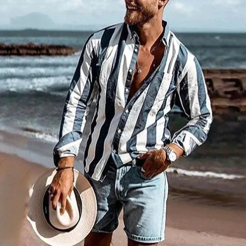 Dimitri – Modern Stripe-Detail Men's Shirt