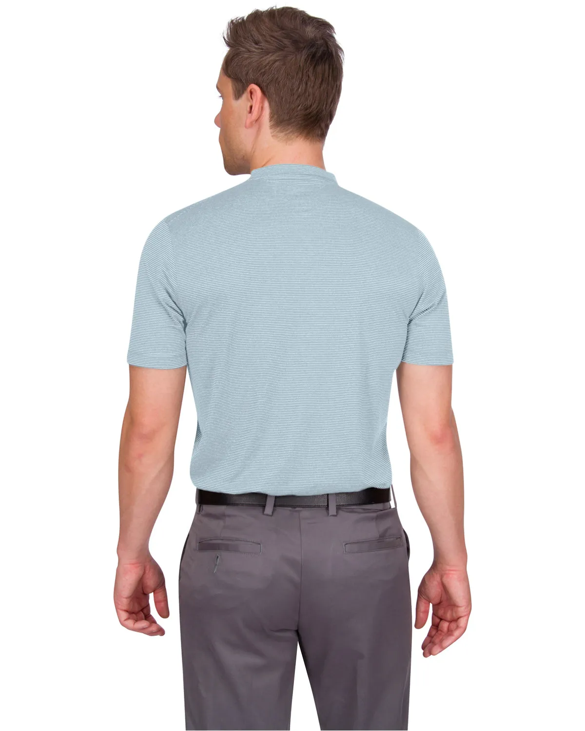 Extreme Deal -Men's Thin-Striped Collarless Golf Polos