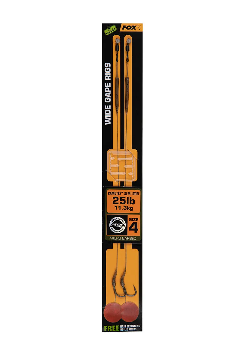 FOX Edges Wide Gape Camotex Semi Stiff Rigs