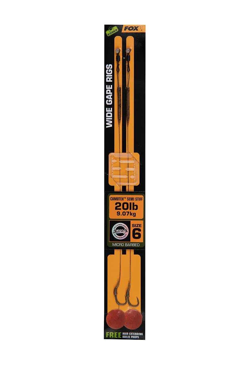 FOX Edges Wide Gape Camotex Semi Stiff Rigs