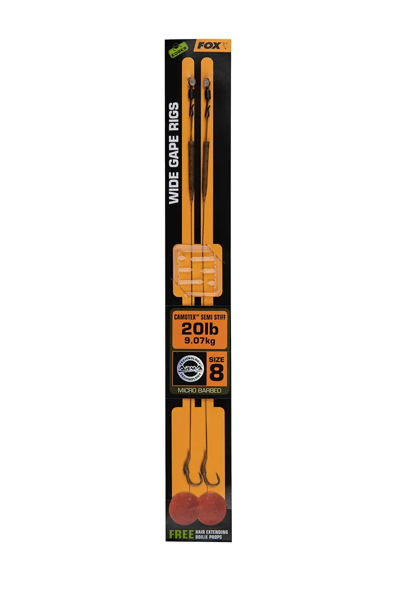 FOX Edges Wide Gape Camotex Semi Stiff Rigs