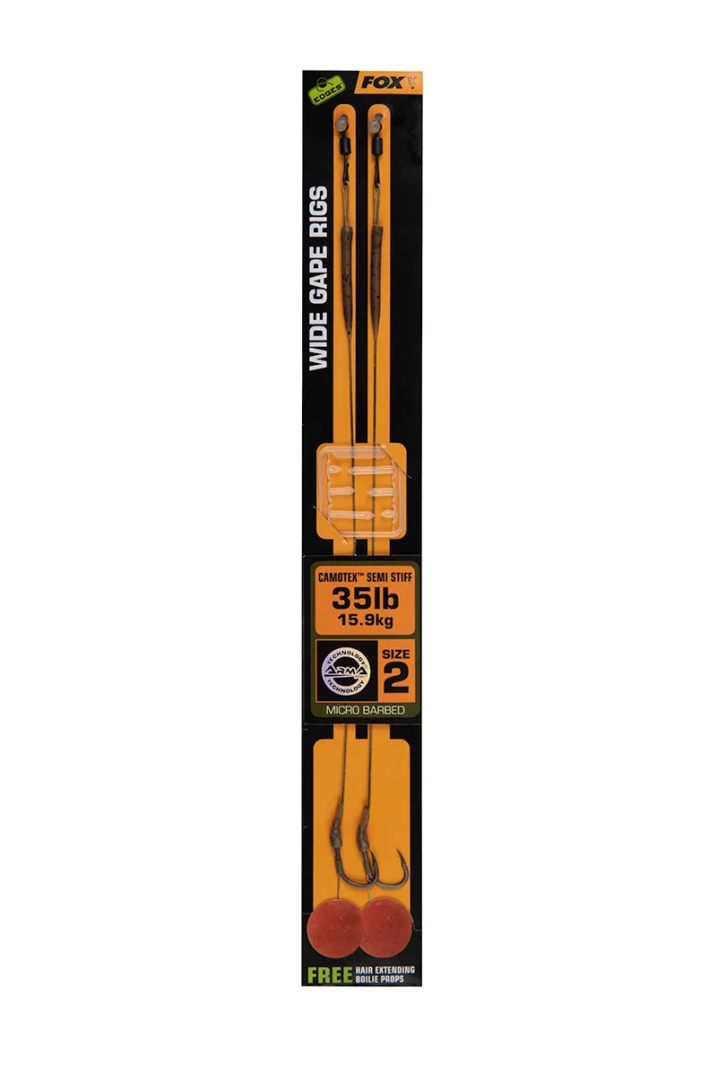 FOX Edges Wide Gape Camotex Semi Stiff x 2