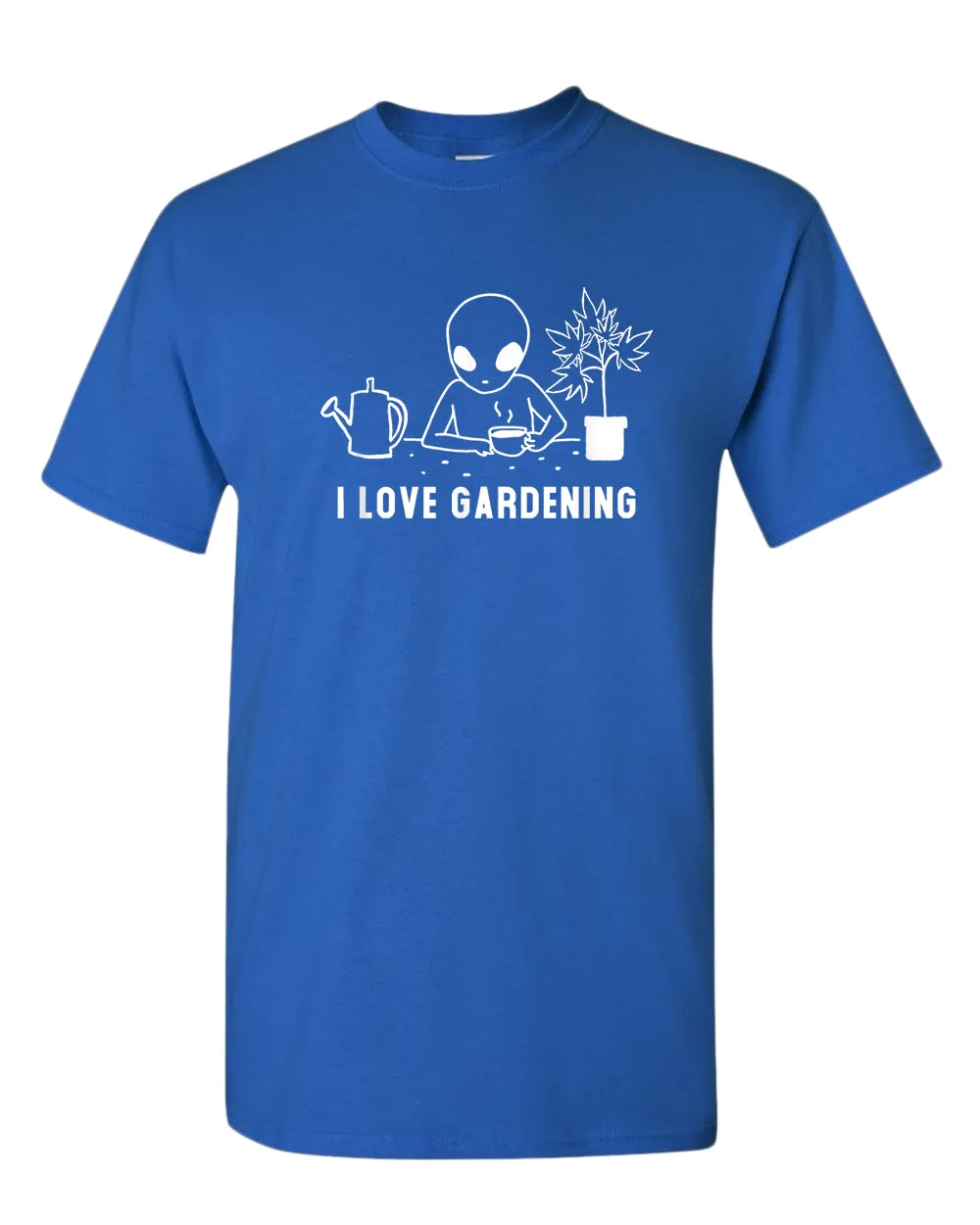 Funny alien garden t-shirt
