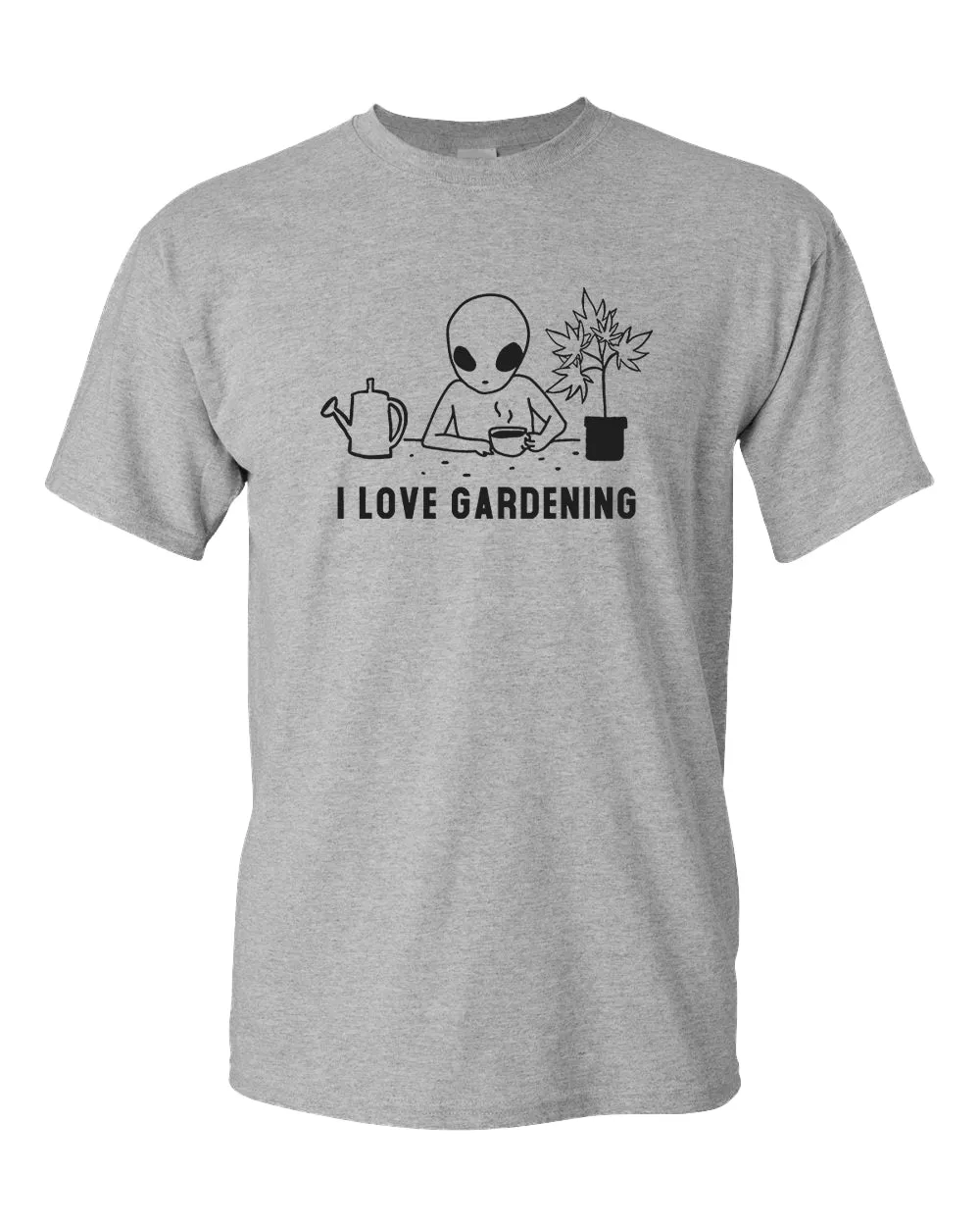 Funny alien garden t-shirt