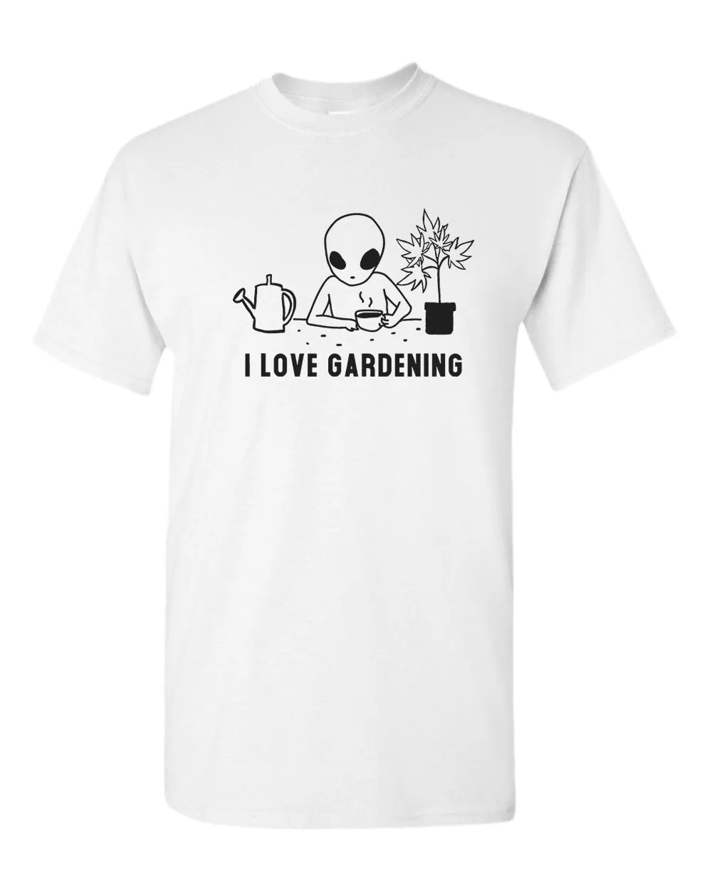 Funny alien garden t-shirt