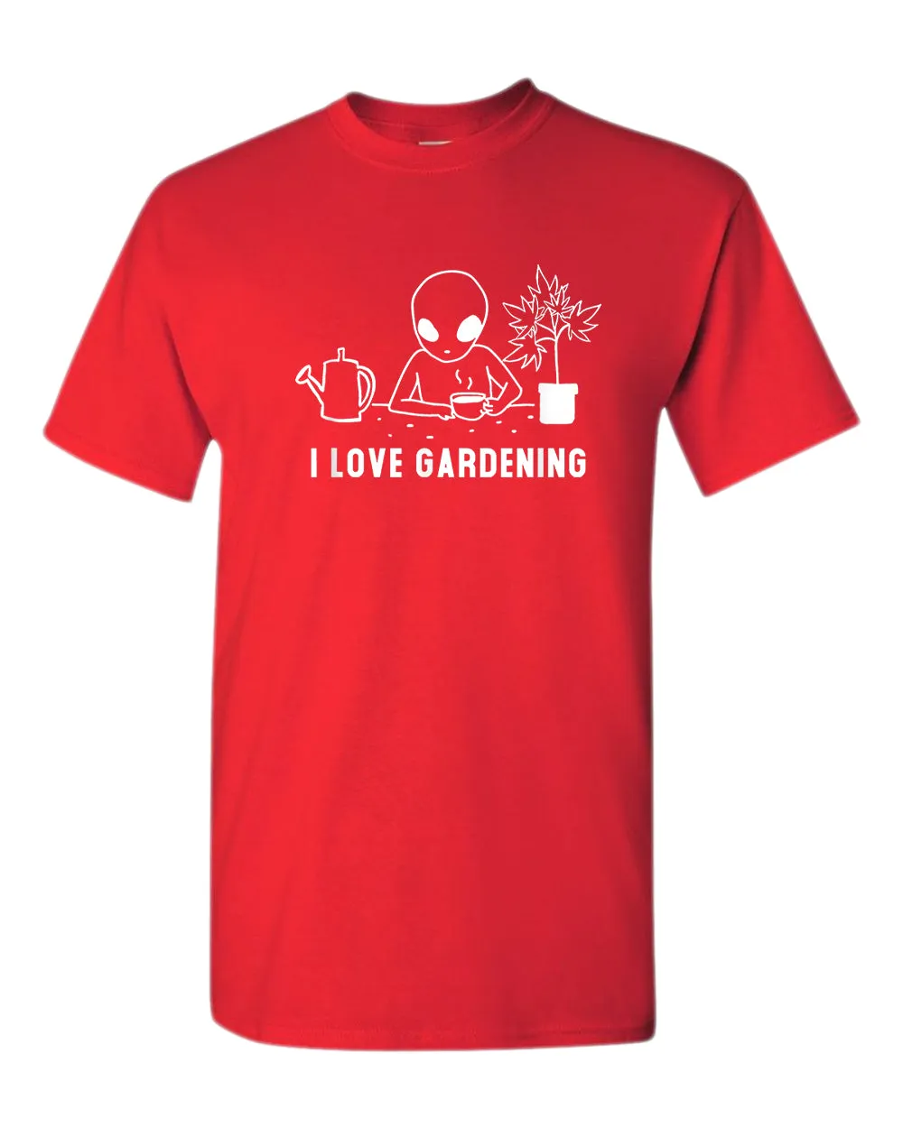 Funny alien garden t-shirt
