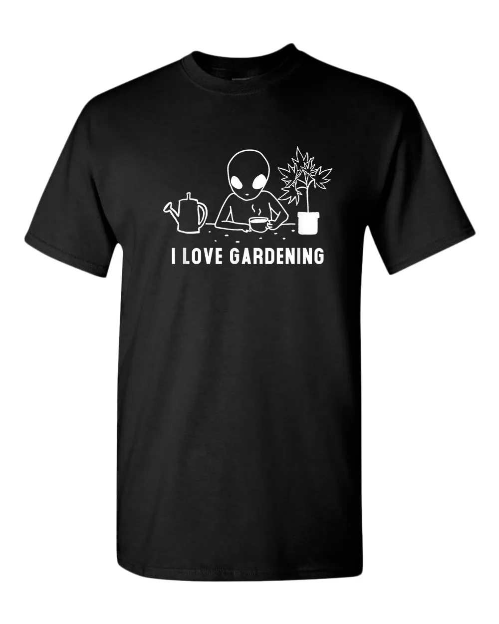 Funny alien garden t-shirt