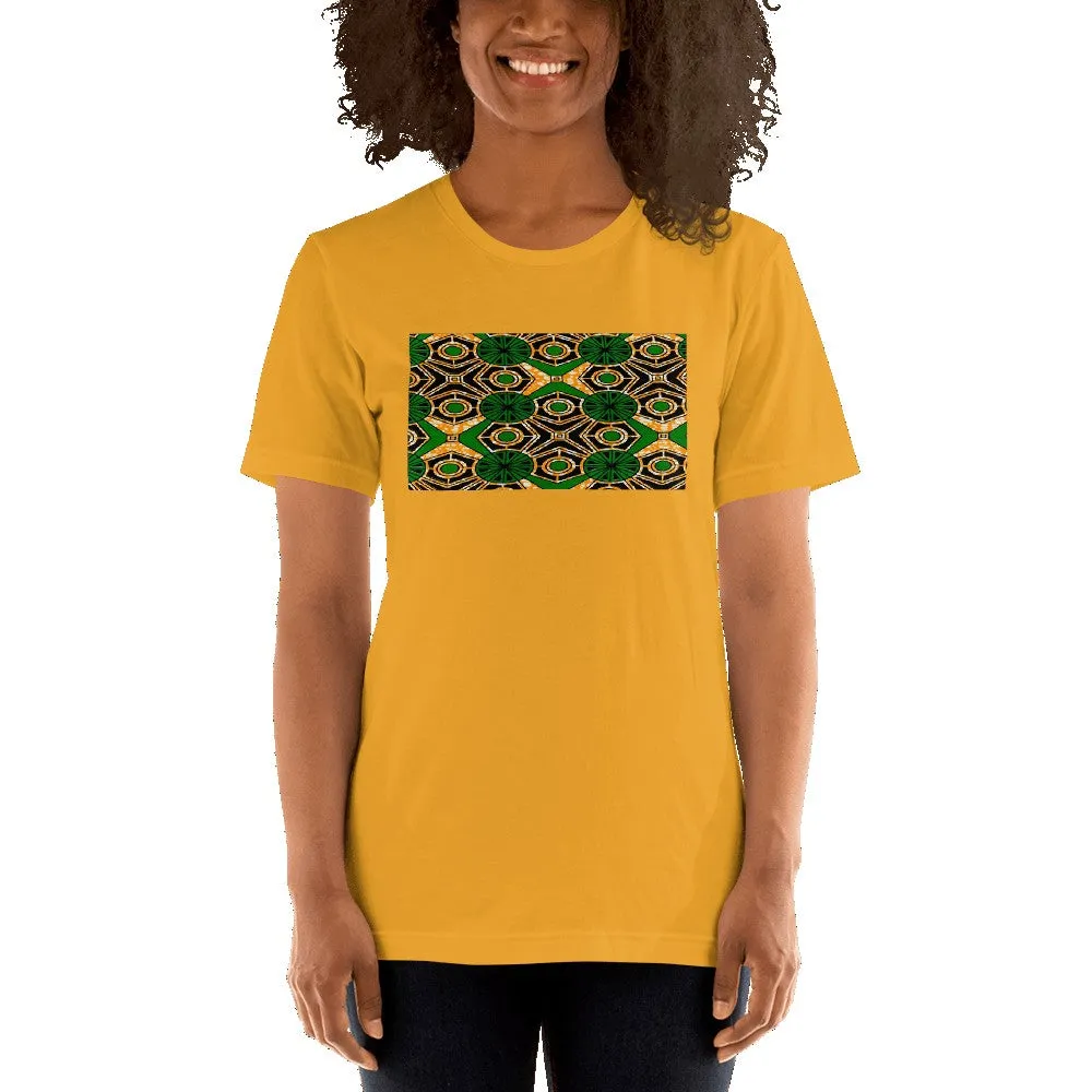 Green African Print Color Short-Sleeve Unisex T-Shirt