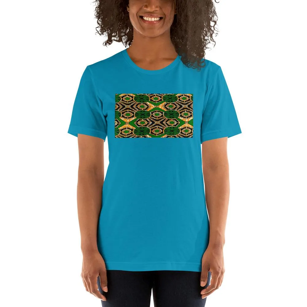 Green African Print Color Short-Sleeve Unisex T-Shirt