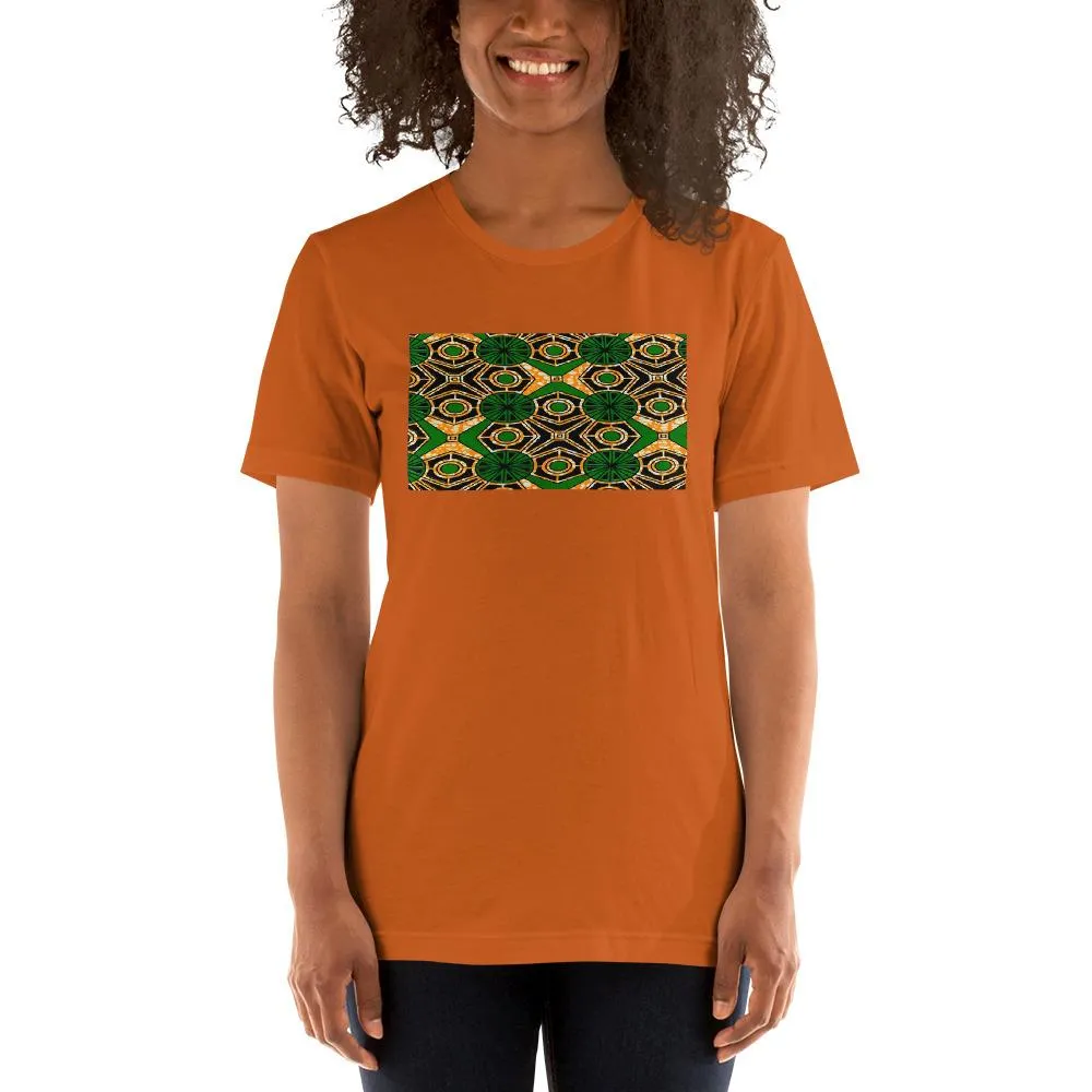 Green African Print Color Short-Sleeve Unisex T-Shirt