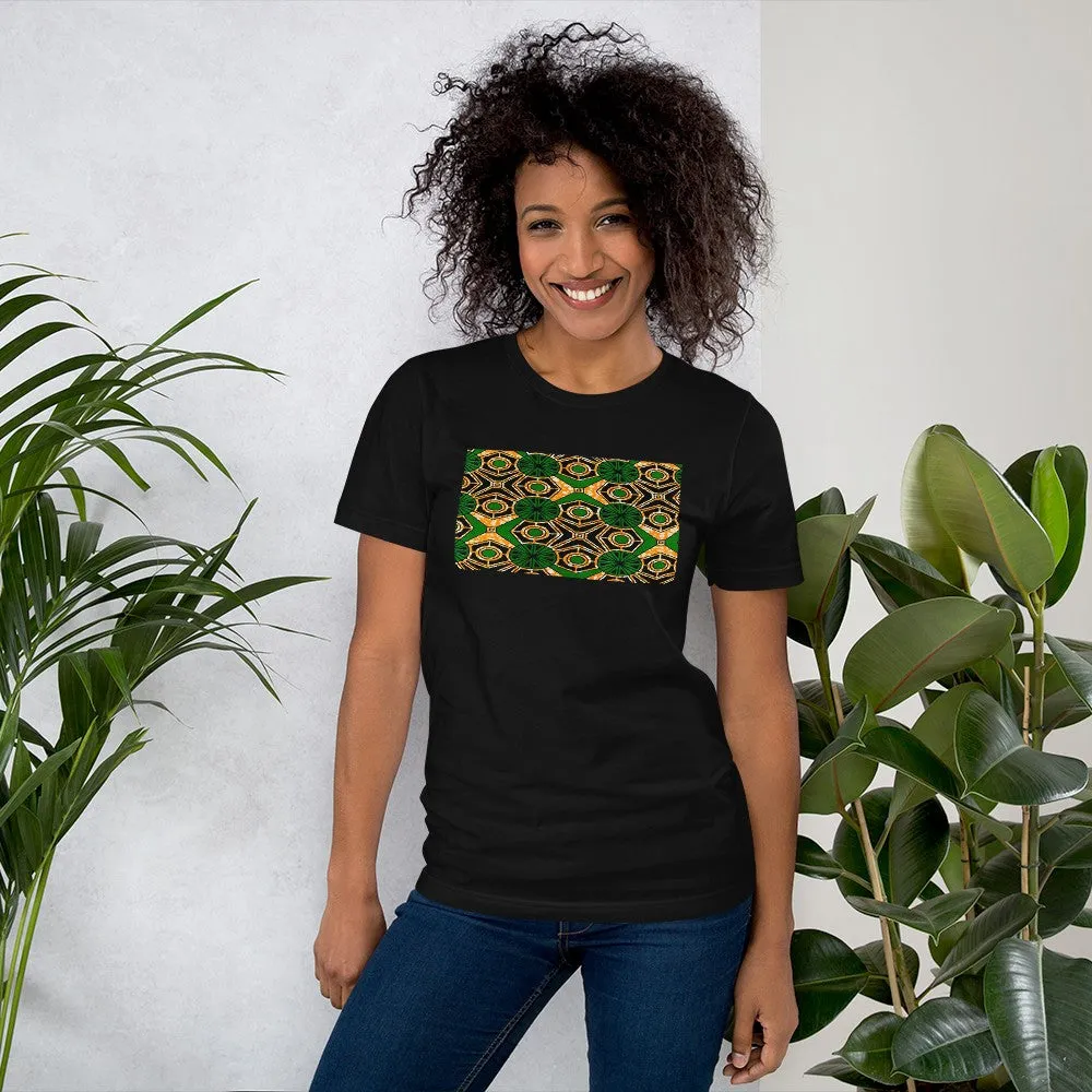 Green African Print Color Short-Sleeve Unisex T-Shirt