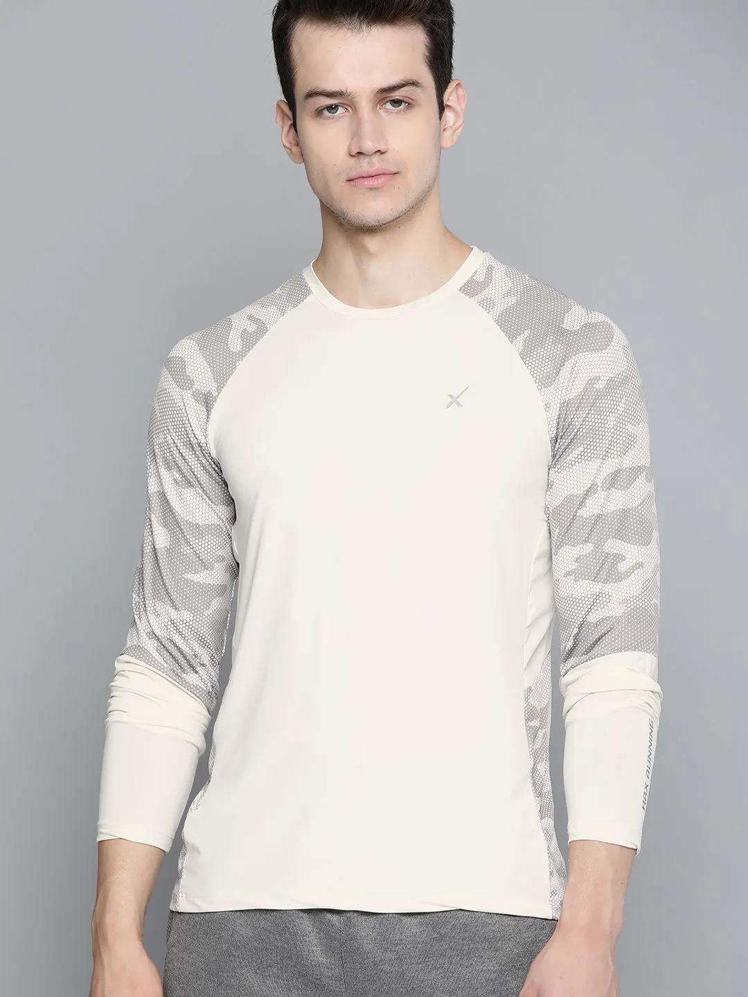HRX By Hrithik Roshan Men Tofu Camouflage Rapid-Dry Antimicrobial  Running T-shirt