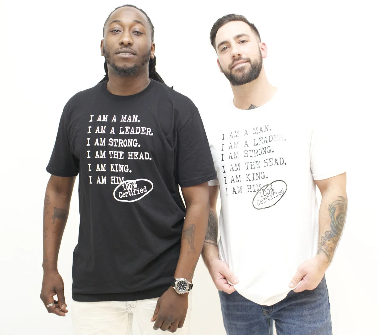I AM A MAN Men's Longsleeve - Blk / Nvy