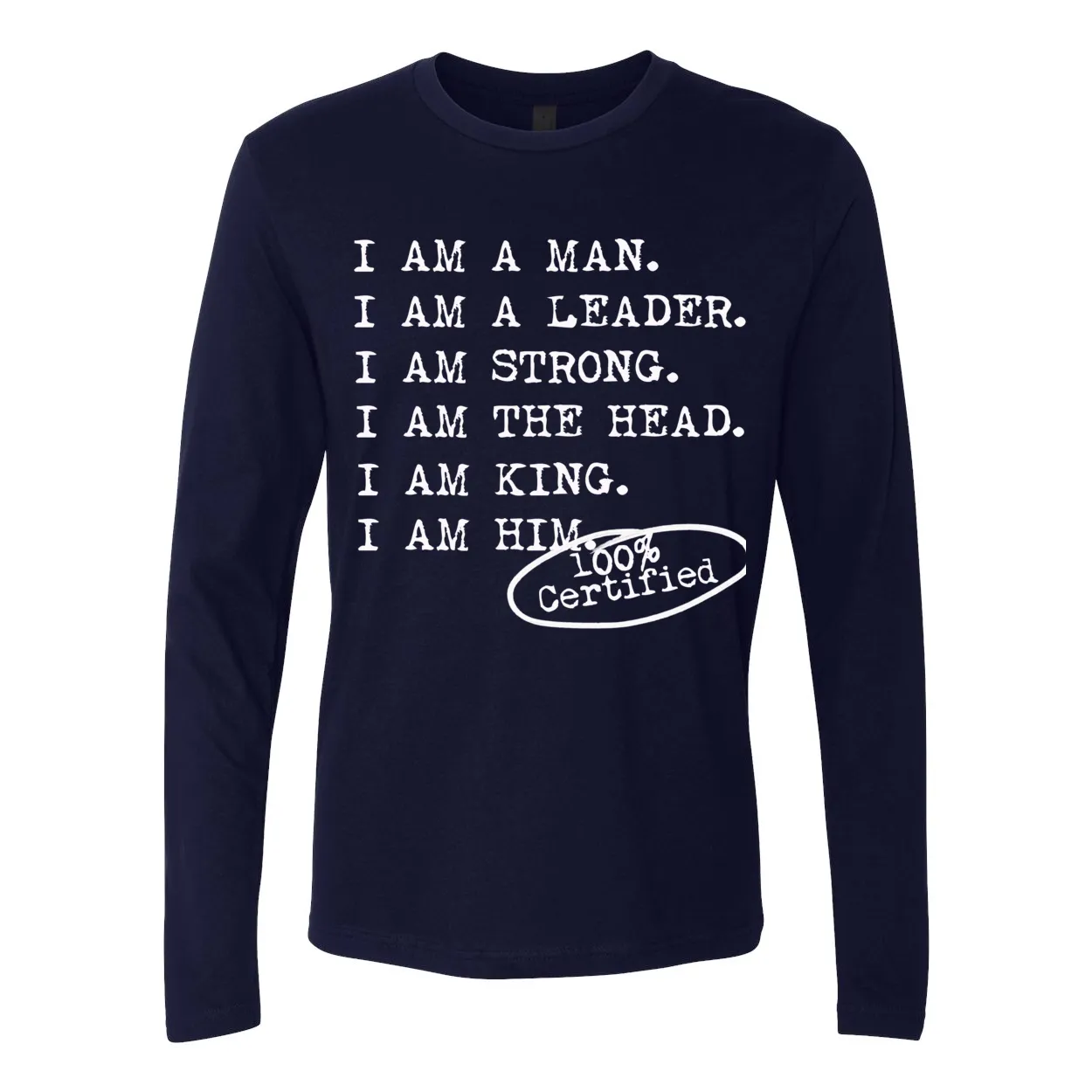 I AM A MAN Men's Longsleeve - Blk / Nvy
