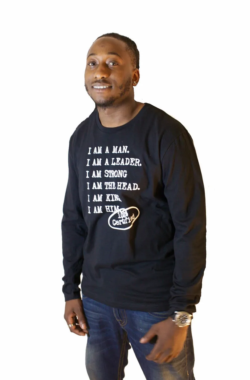 I AM A MAN Men's Longsleeve - Blk / Nvy