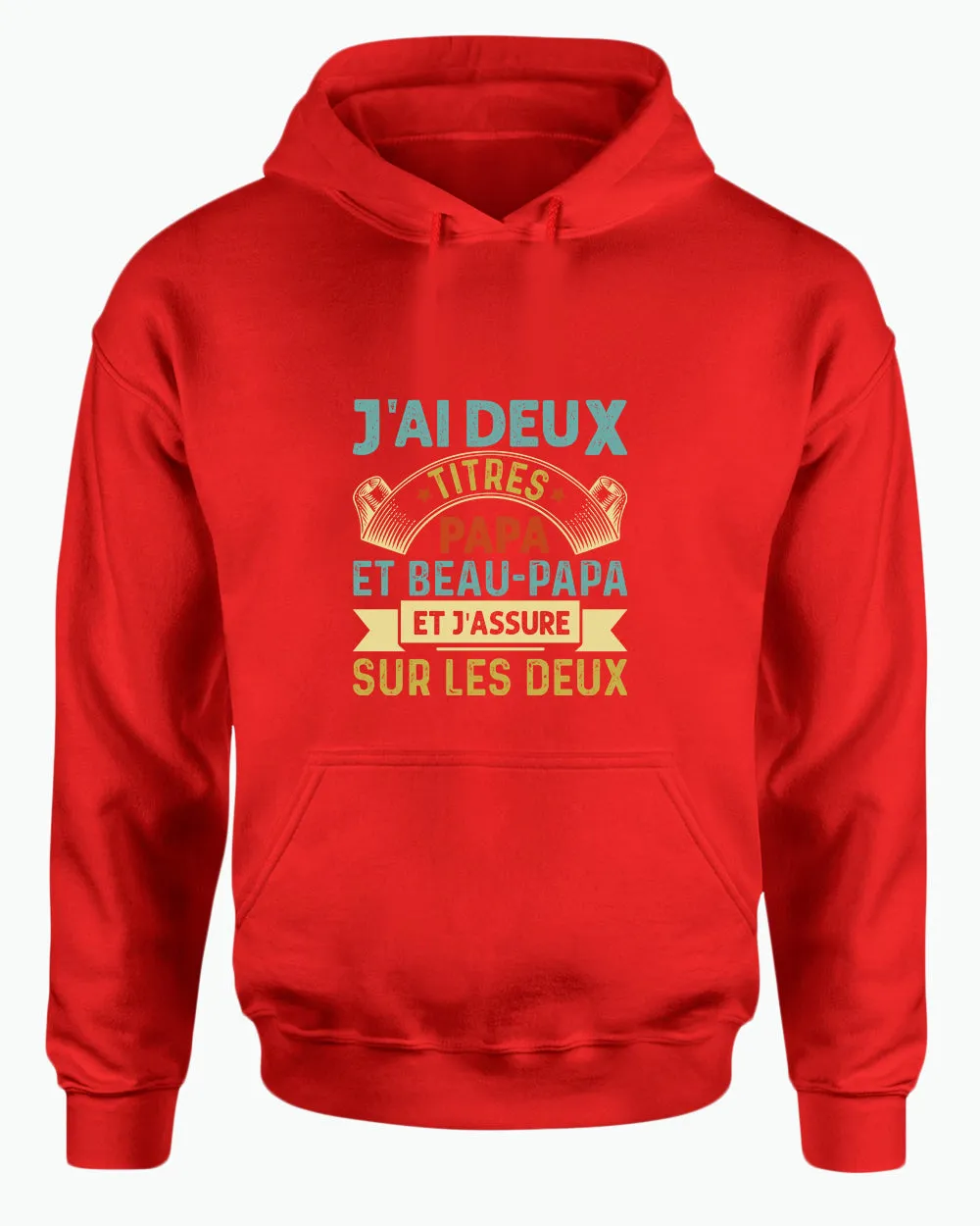 J'ai deux titres papa et beau-papa hoodie, french dad hoodies