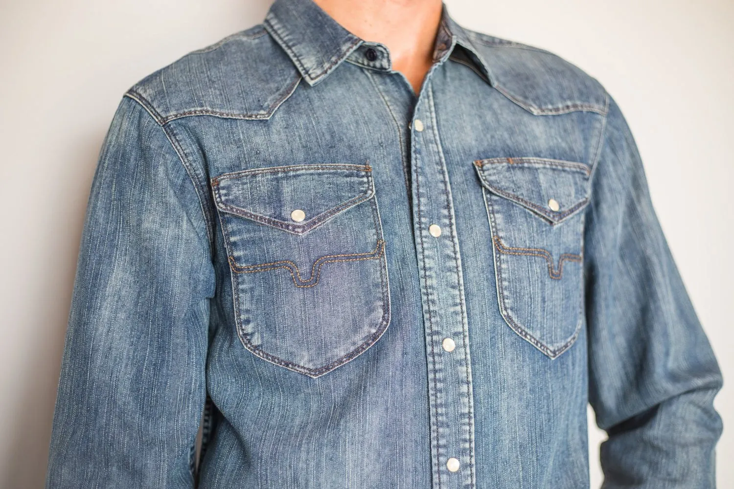 Kimes Ranch Mens Grimes Dark Indigo Denim Cotton Blend L/S Shirt