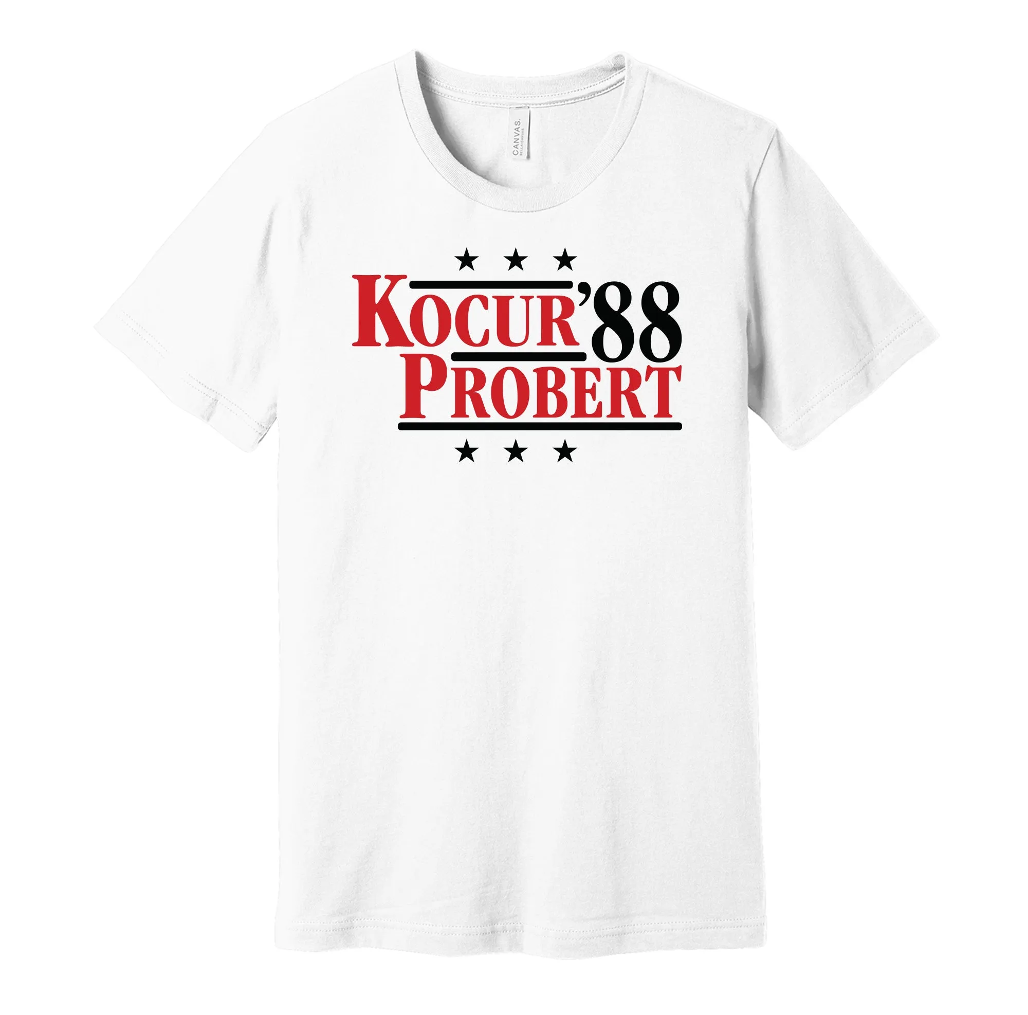 Kocur & Probert '88 - Detroit Hockey Legends Political Campaign Parody T-Shirt - Hyper Than Hype Shirts