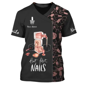 Latest Nail Artist T shirt Custom Nail Salon Uniform Manicurist Gift [ Non Workwear ]