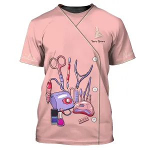 Latest Nail Artist T shirt Custom Nail Salon Uniform Manicurist Gift [Non Workwear]
