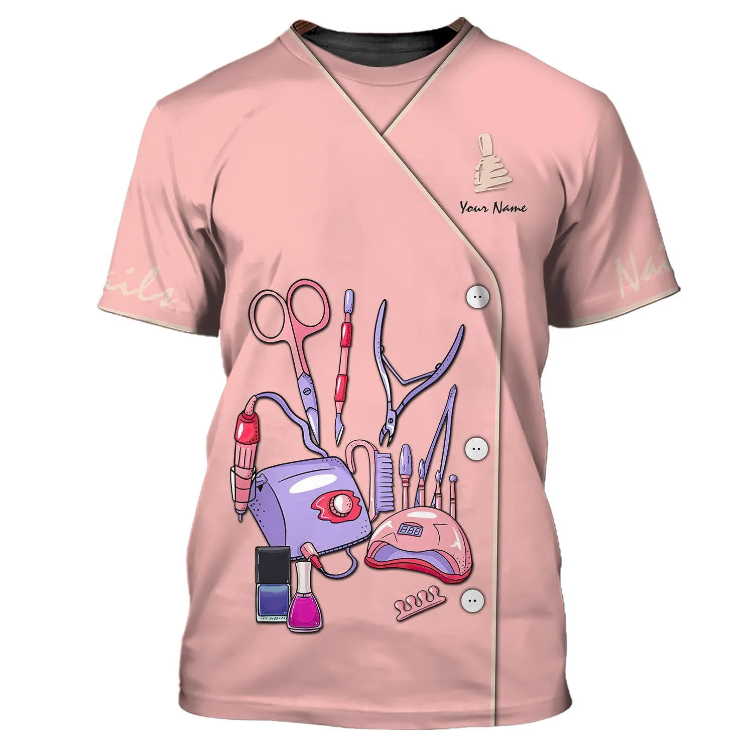 Latest Nail Artist T shirt Custom Nail Salon Uniform Manicurist Gift [Non Workwear]