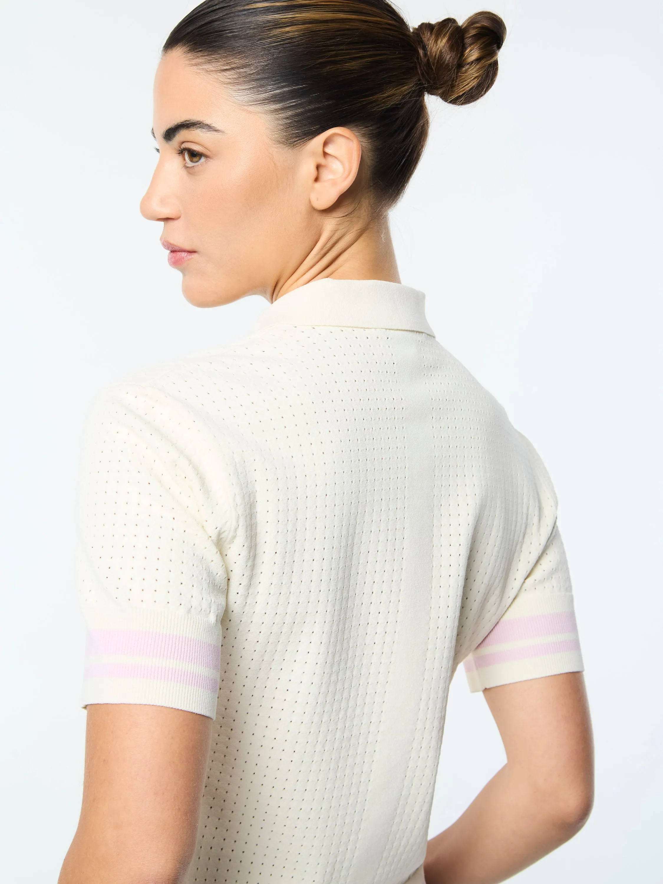 Leila Knit Polo- Gardenia