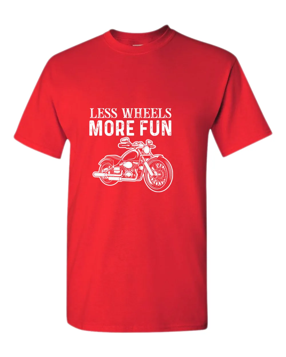 Less wheels more fun rider motorcycle t-shirt