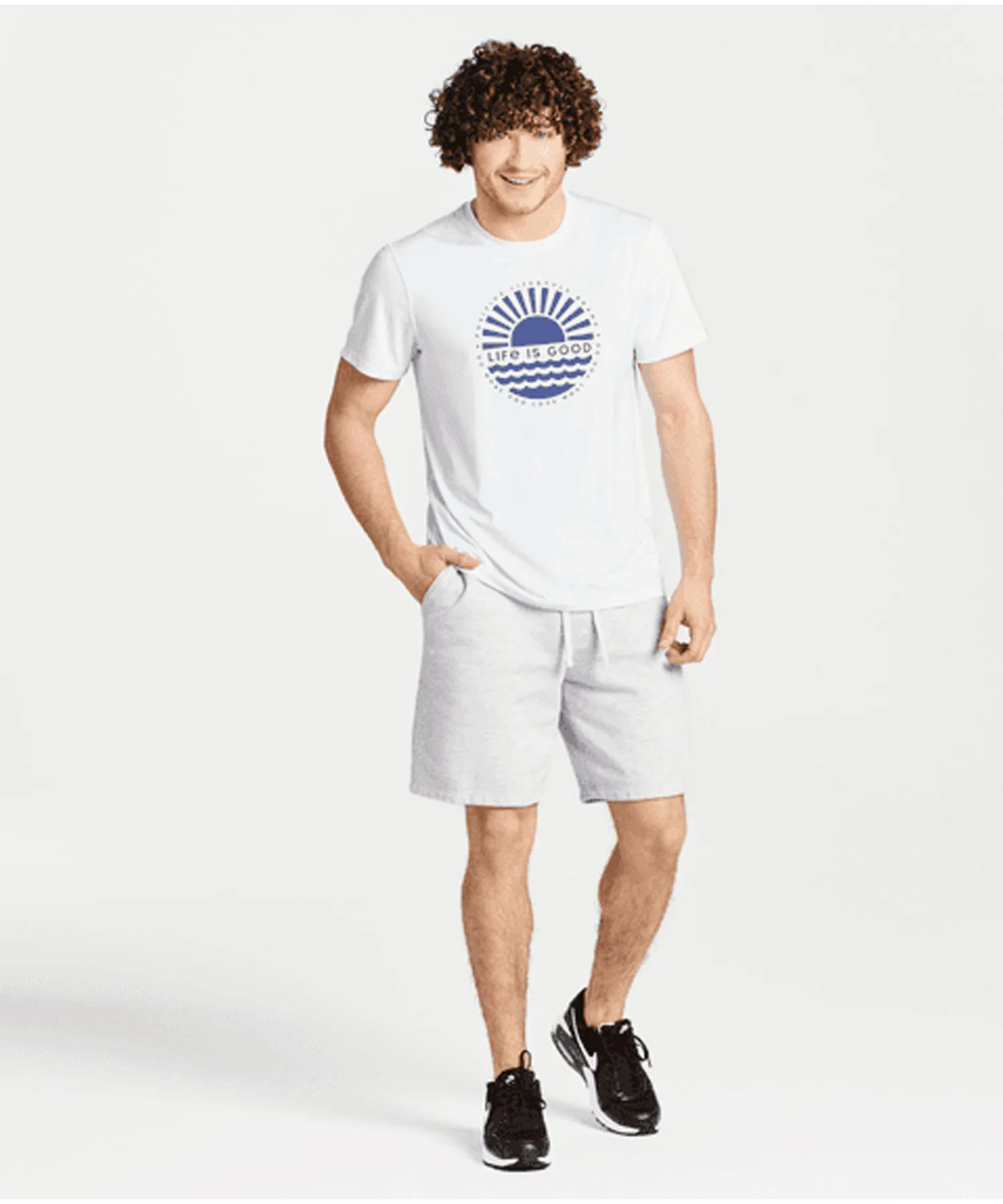 Life is Good Sunset on the Water Active Tee - Cloud White