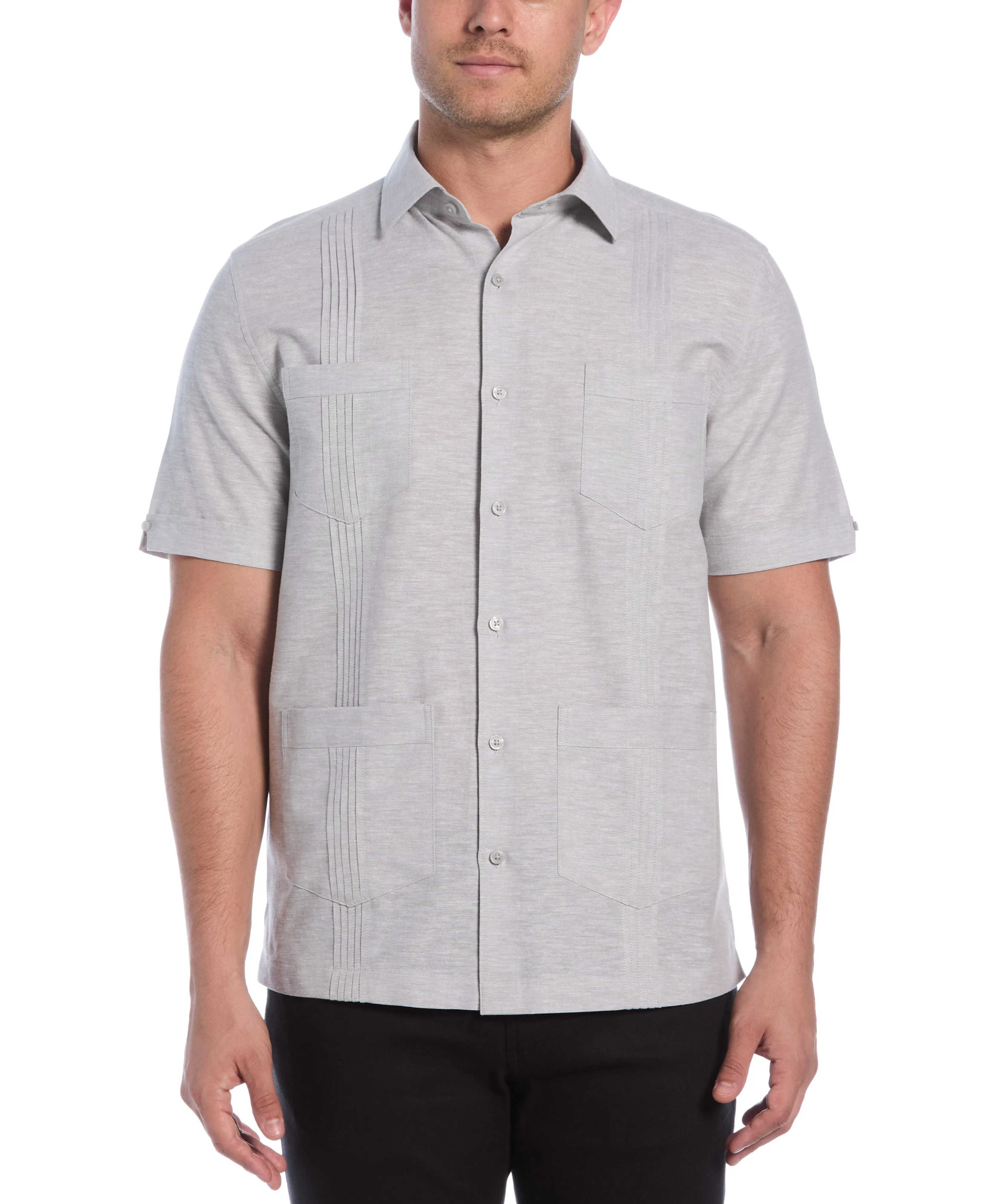 Linen Blend 4-Pocket Guayabera Shirt