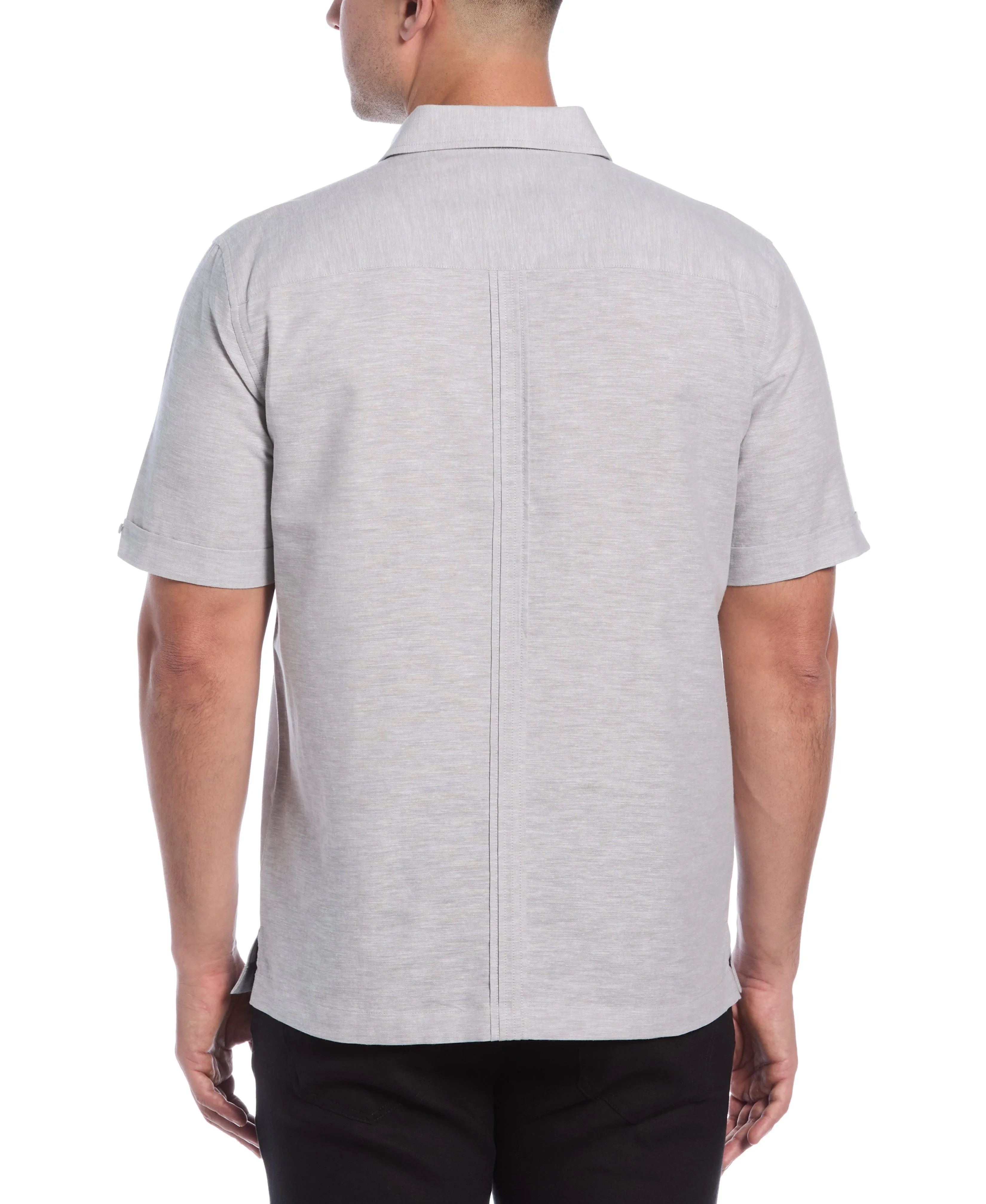 Linen Blend 4-Pocket Guayabera Shirt