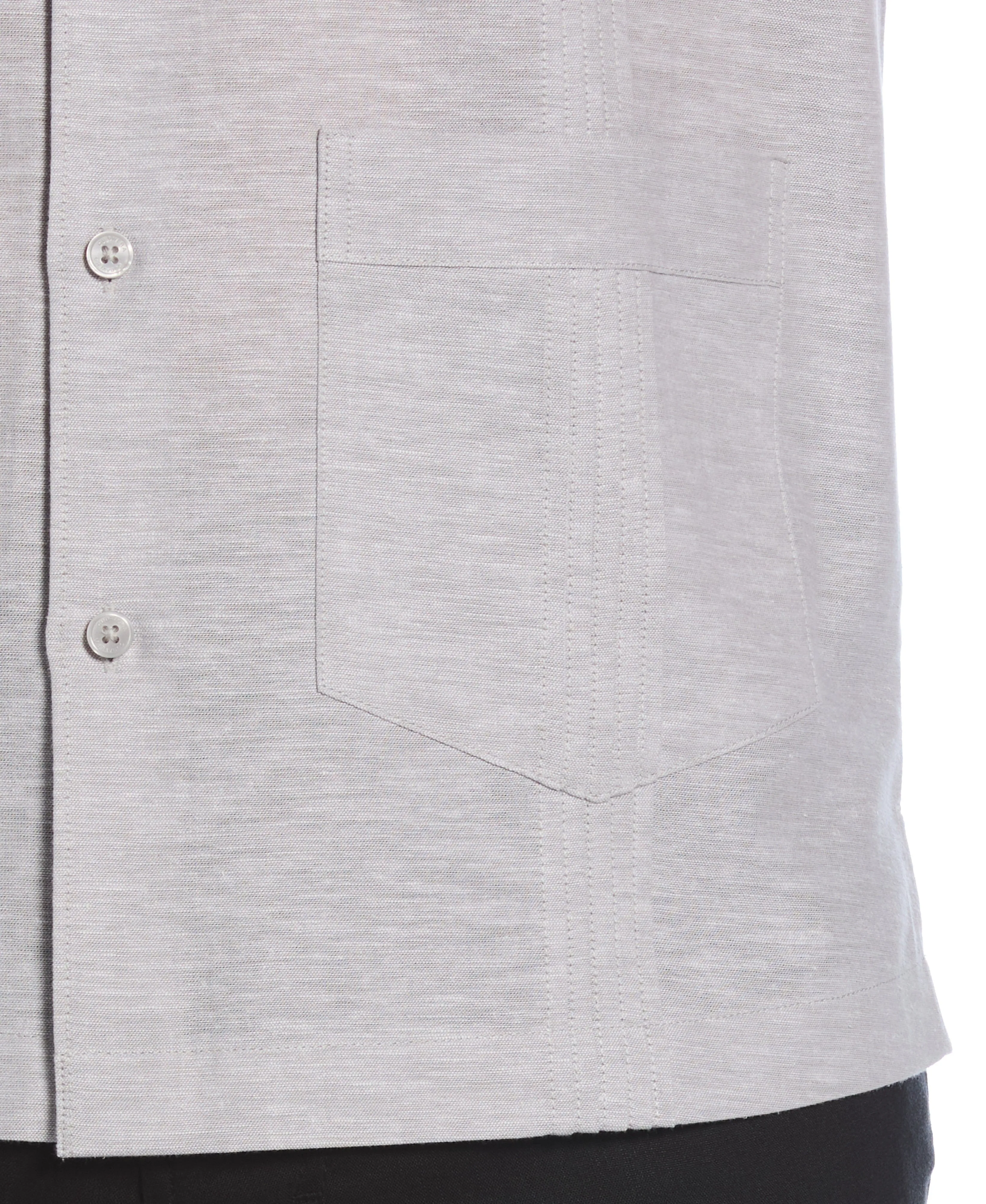 Linen Blend 4-Pocket Guayabera Shirt