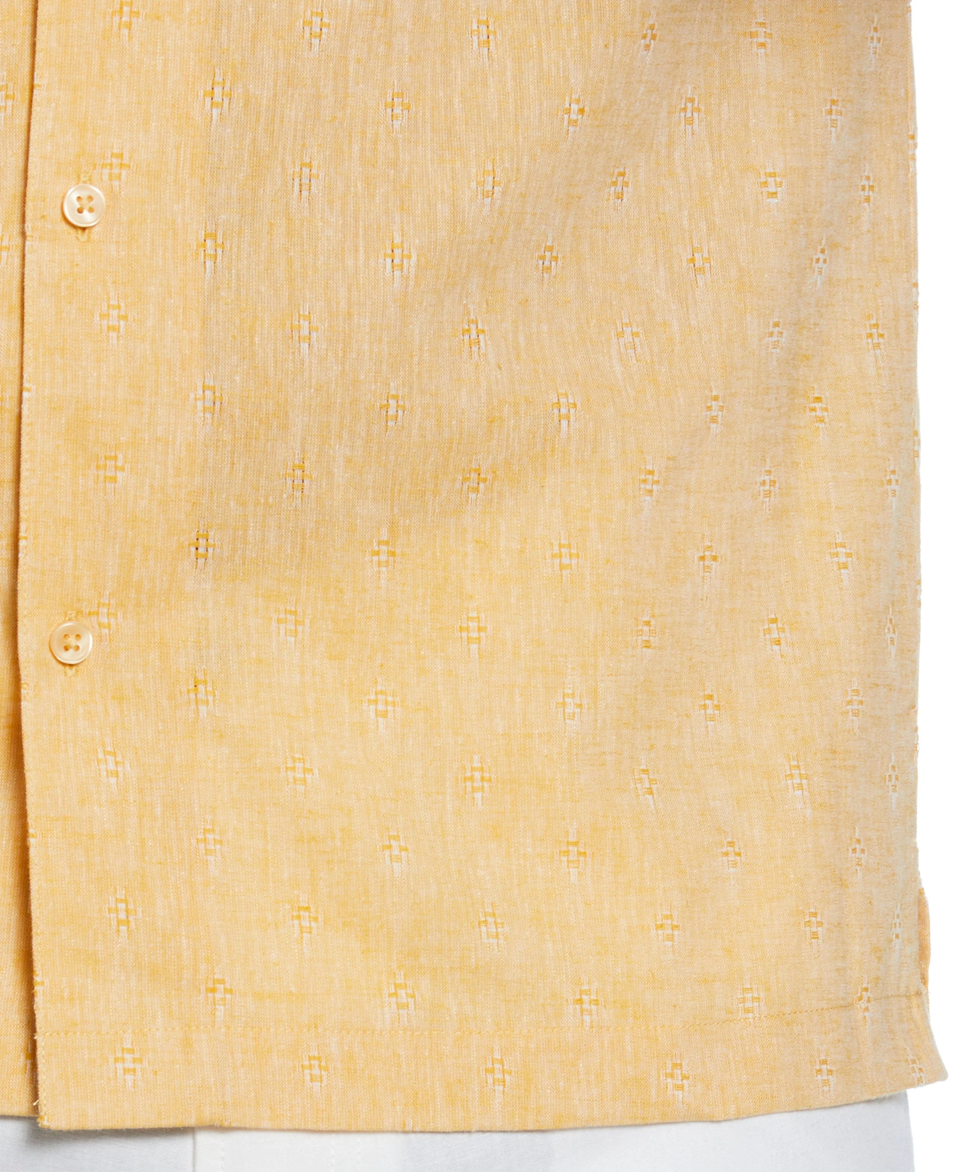 Linen Blend Diamond Dobby Print Shirt
