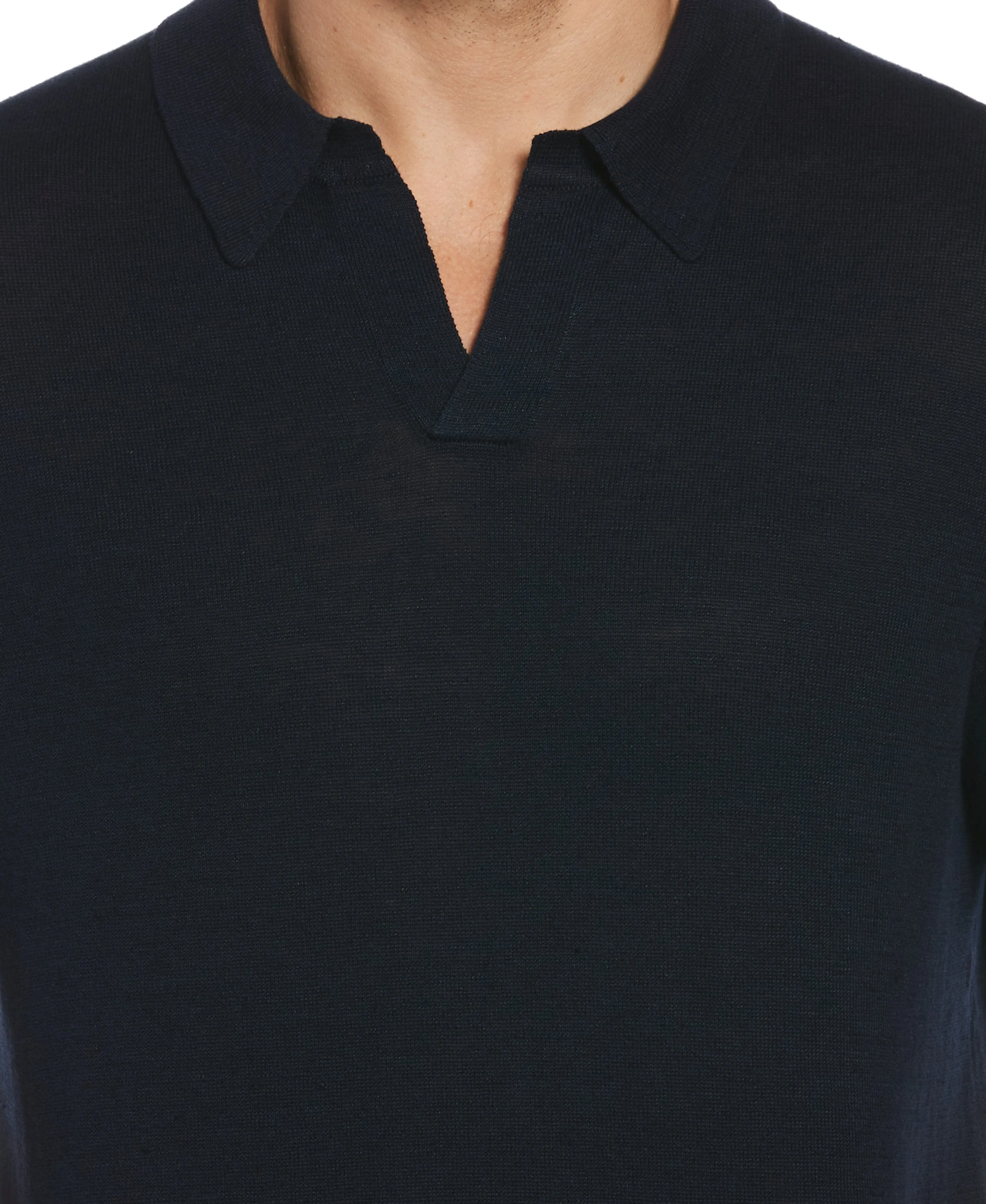 Linen Blend Open Polo