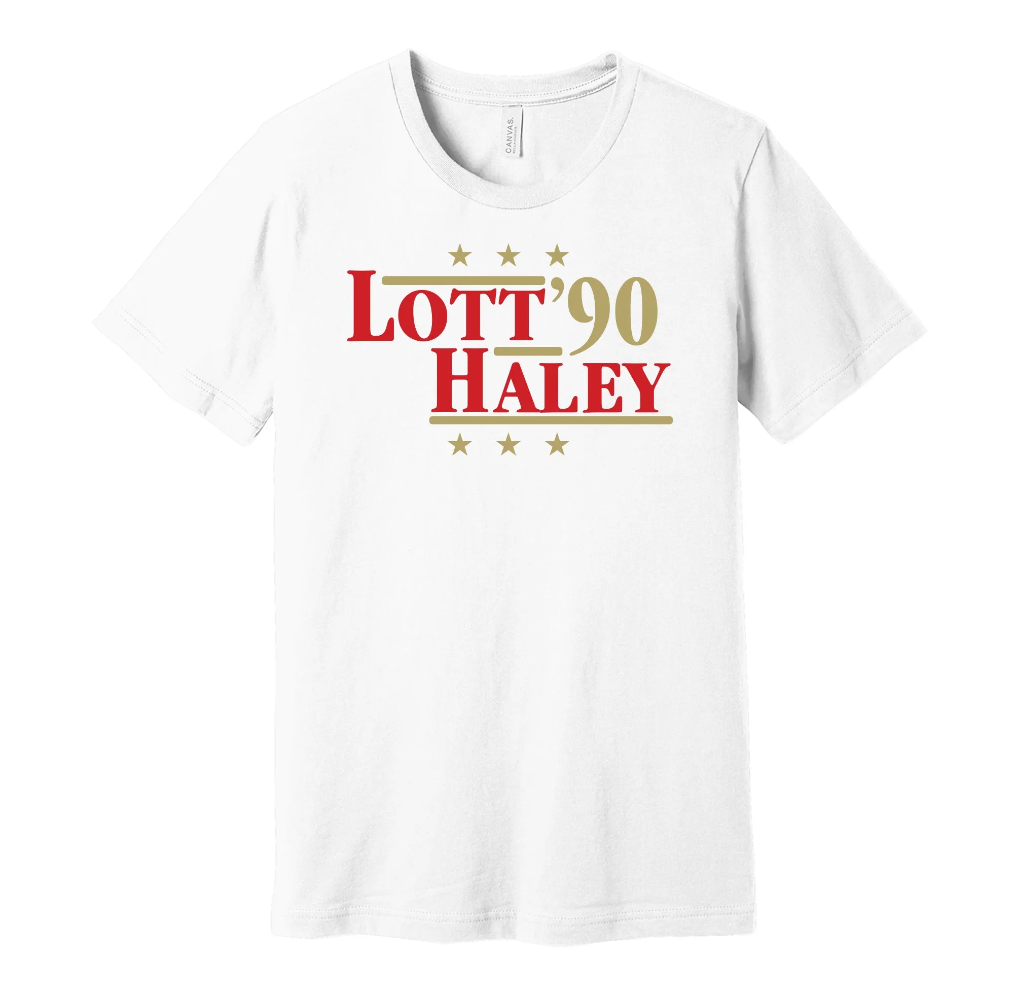 Lott & Haley '90 - San Francisco Football Legends Political Campaign Parody T-Shirt - Hyper Than Hype Shirts