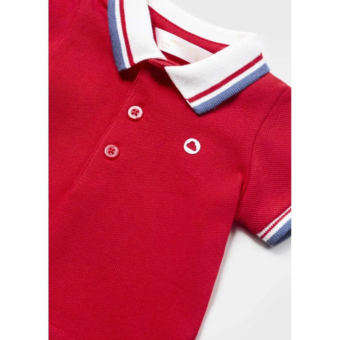 Mayoral Cotton Baby Polo - Red