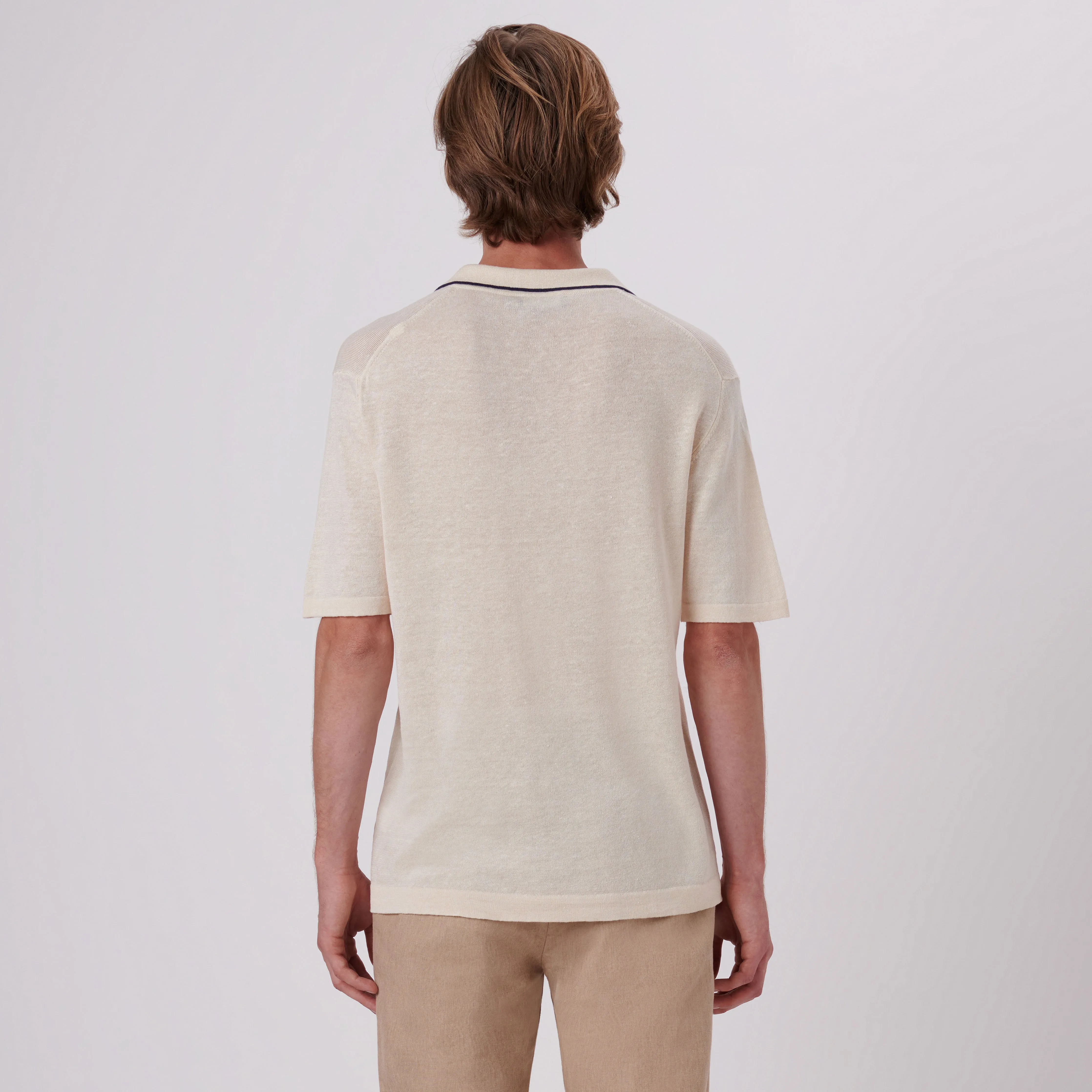 Melange Short Sleeve Riviera V-Neck Sweater