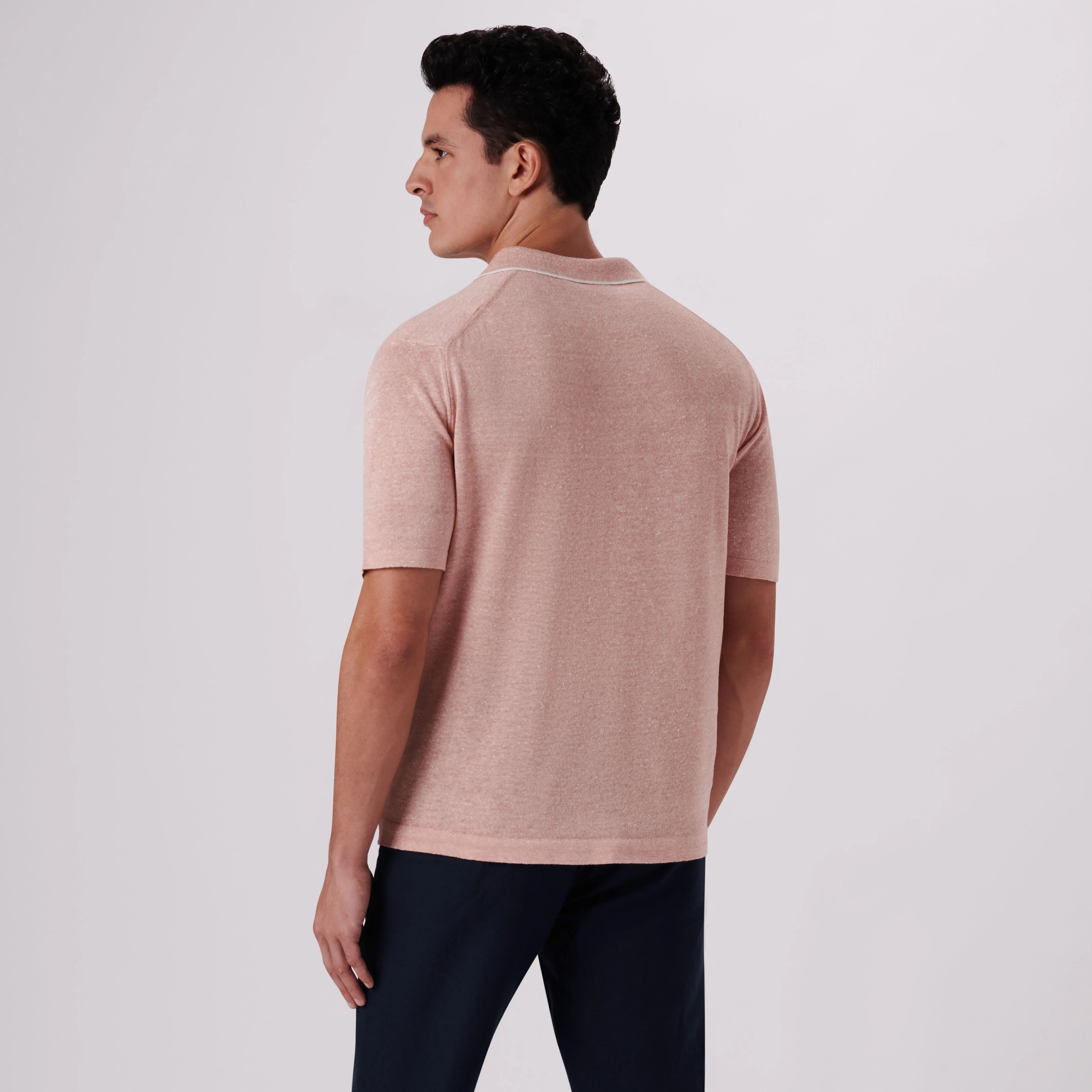 Melange Short Sleeve Riviera V-Neck Sweater