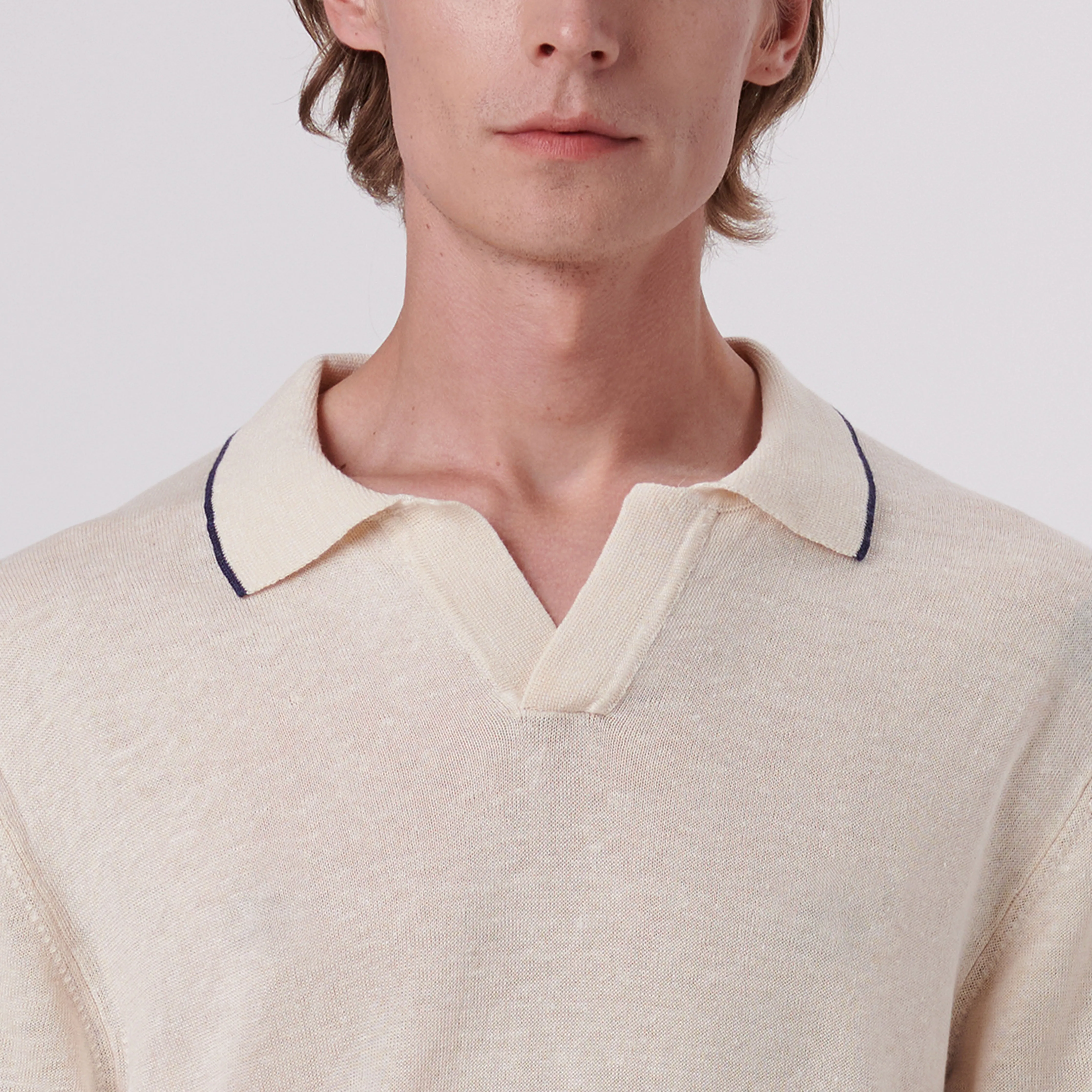 Melange Short Sleeve Riviera V-Neck Sweater