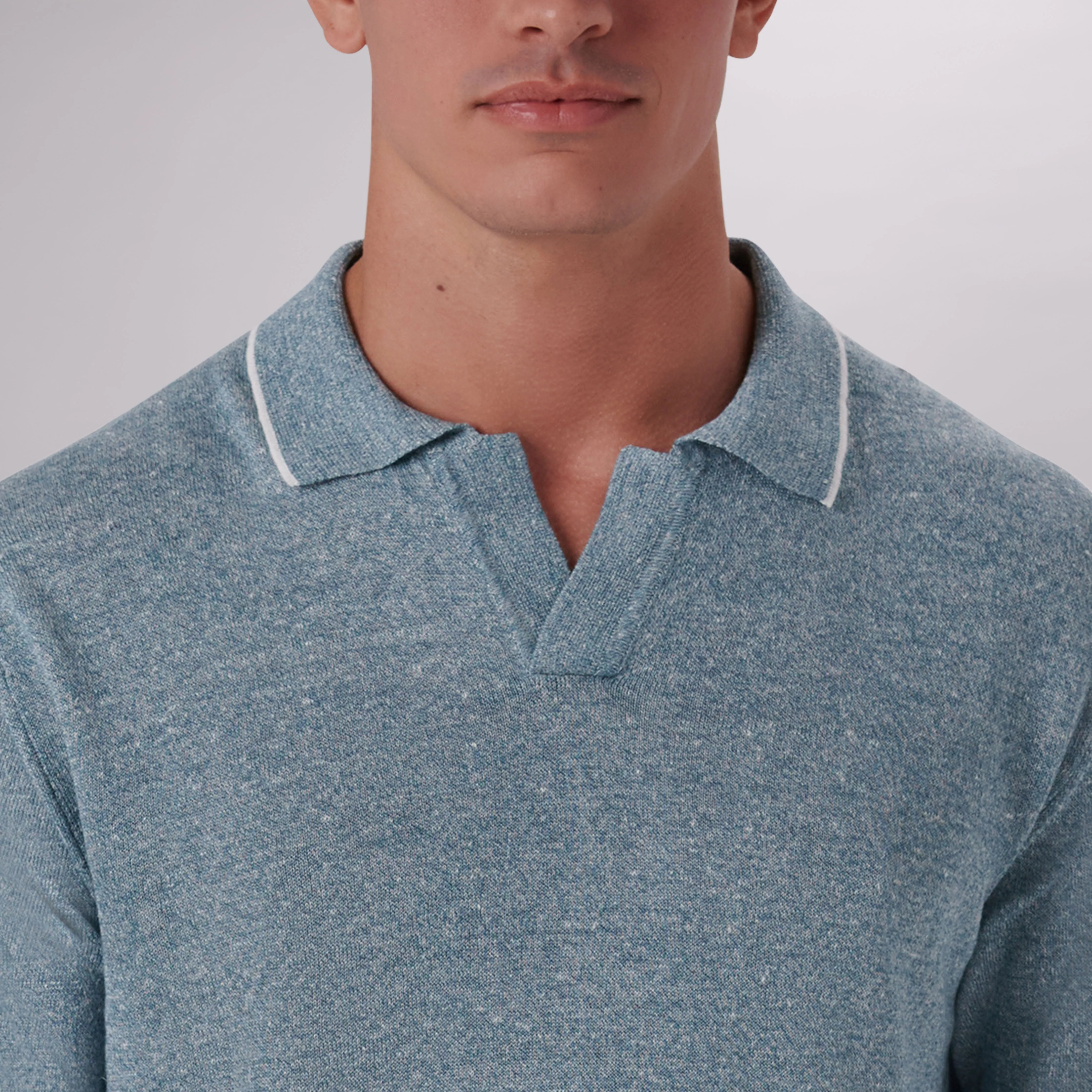 Melange Short Sleeve Riviera V-Neck Sweater