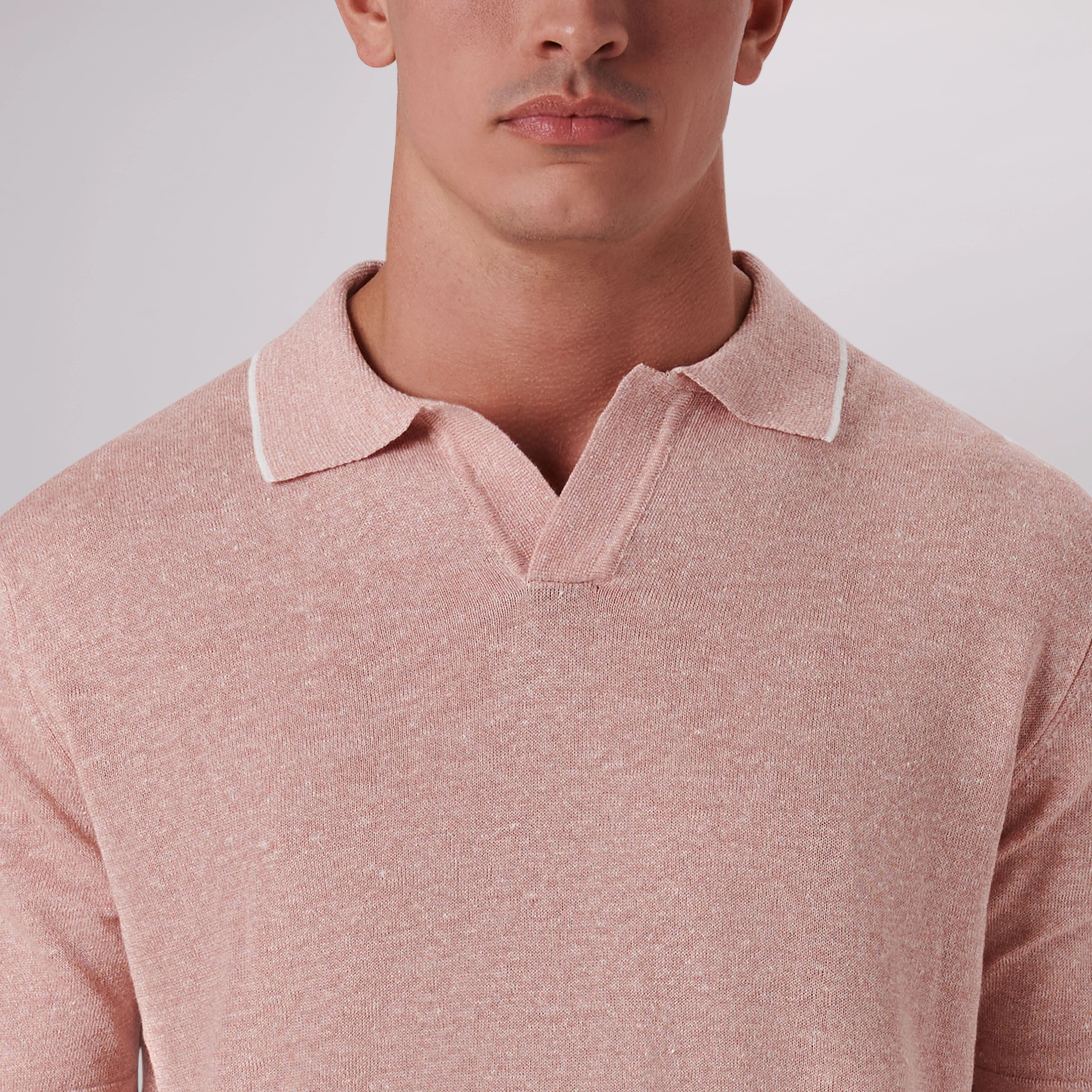 Melange Short Sleeve Riviera V-Neck Sweater