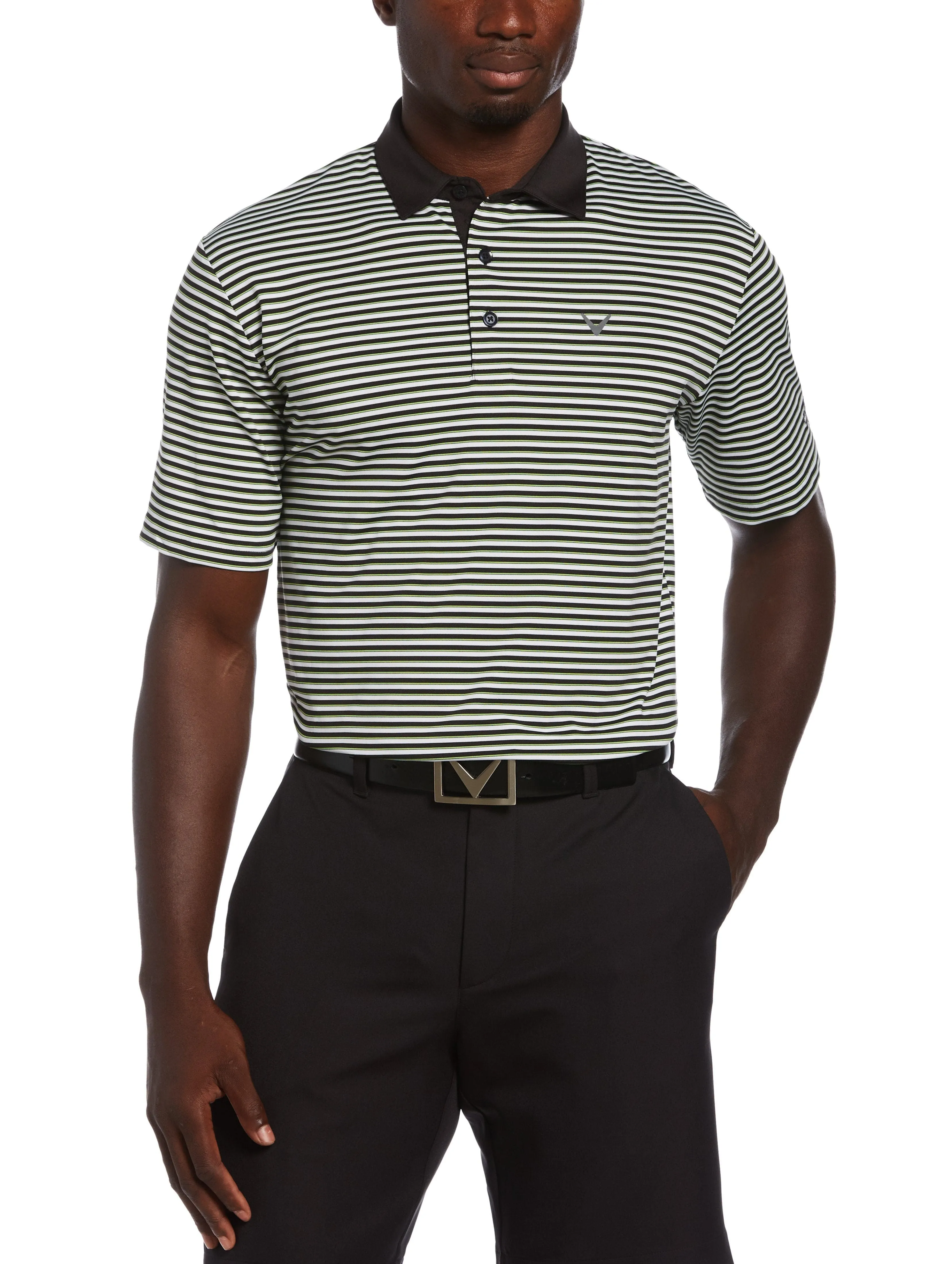 Mens 3-Color Stripe Polo
