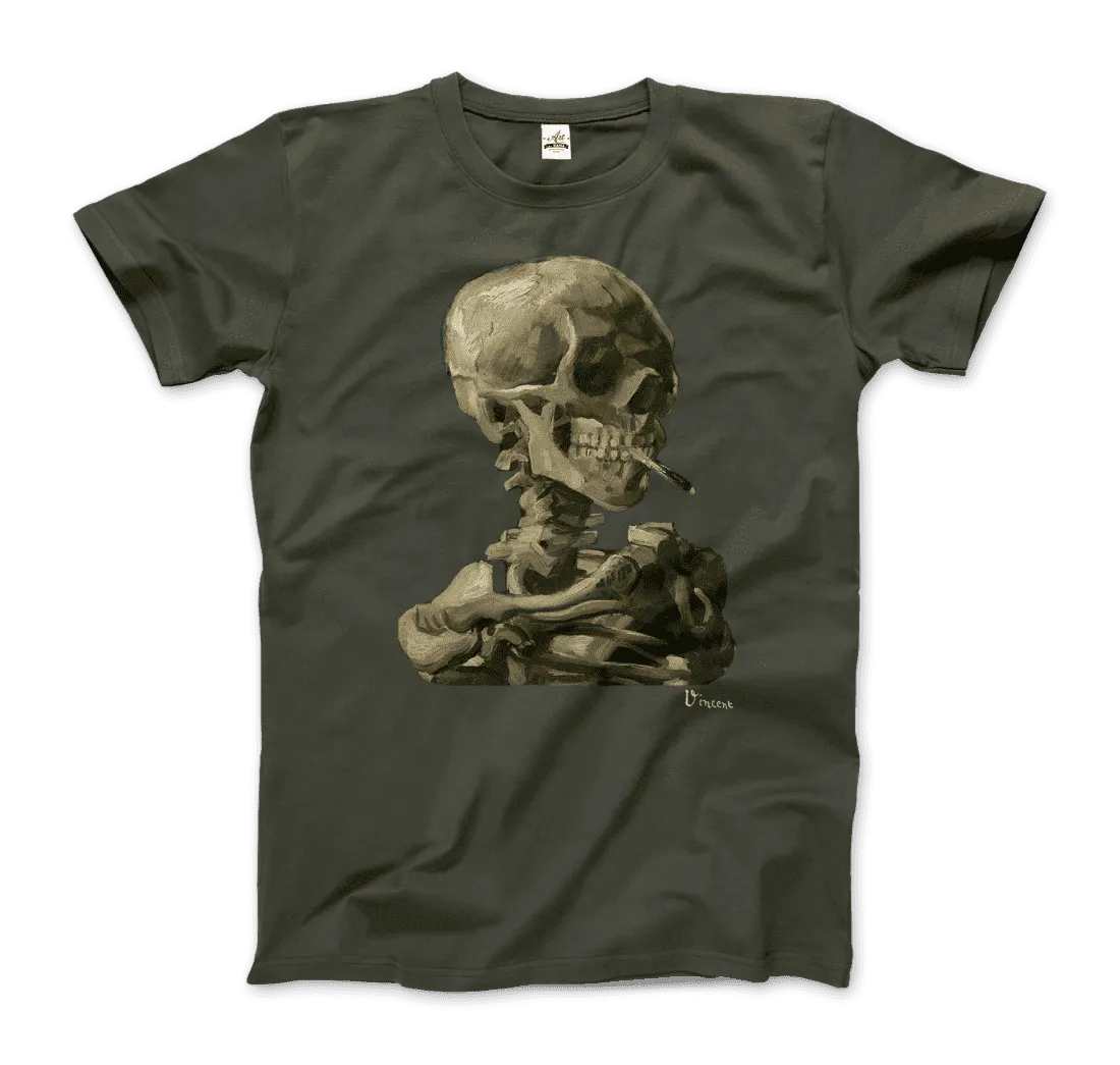 Men's & Women's Van Gogh Skull of a Skeleton With Burning Cigarette 1886 T-Shirt- 5 Colors