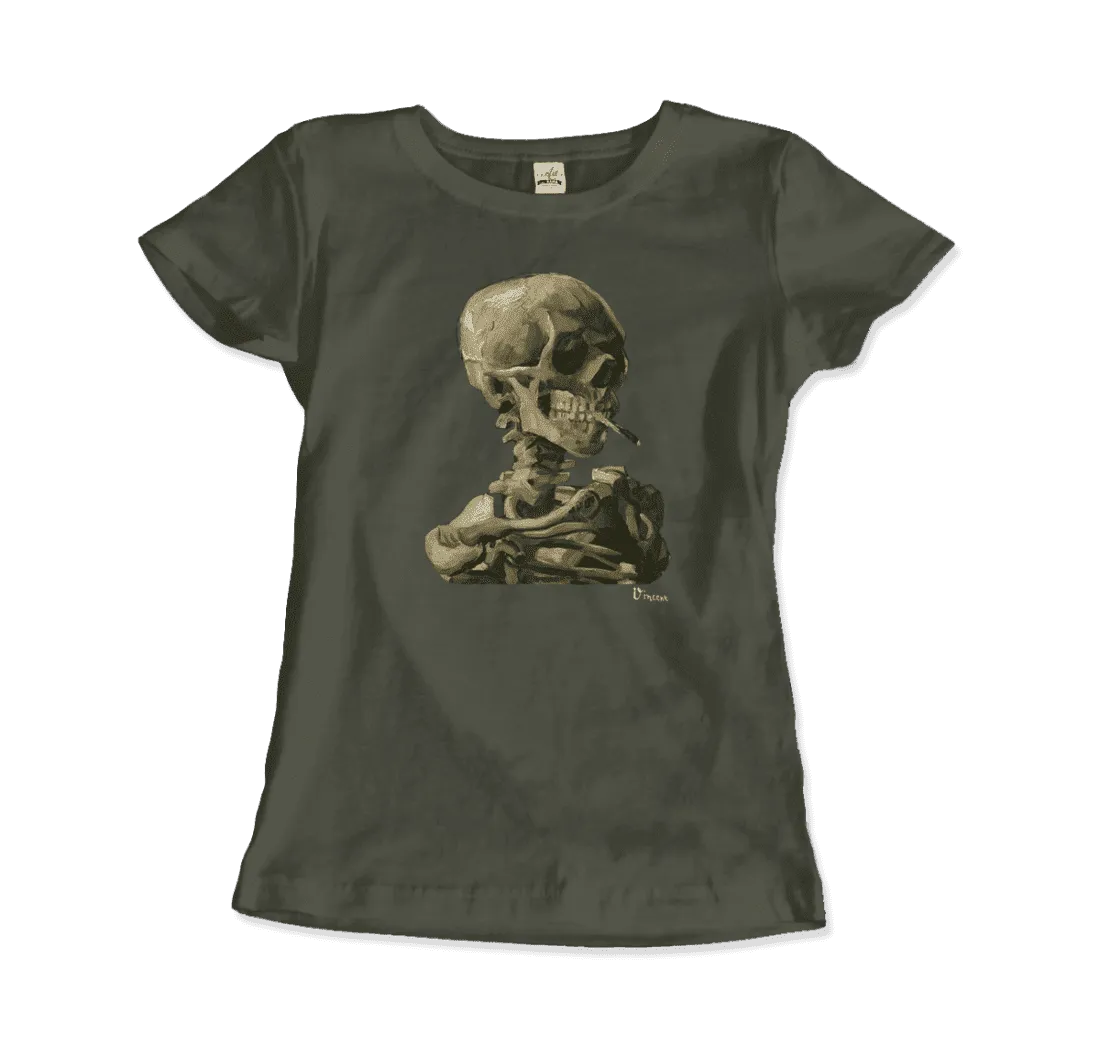 Men's & Women's Van Gogh Skull of a Skeleton With Burning Cigarette 1886 T-Shirt- 5 Colors
