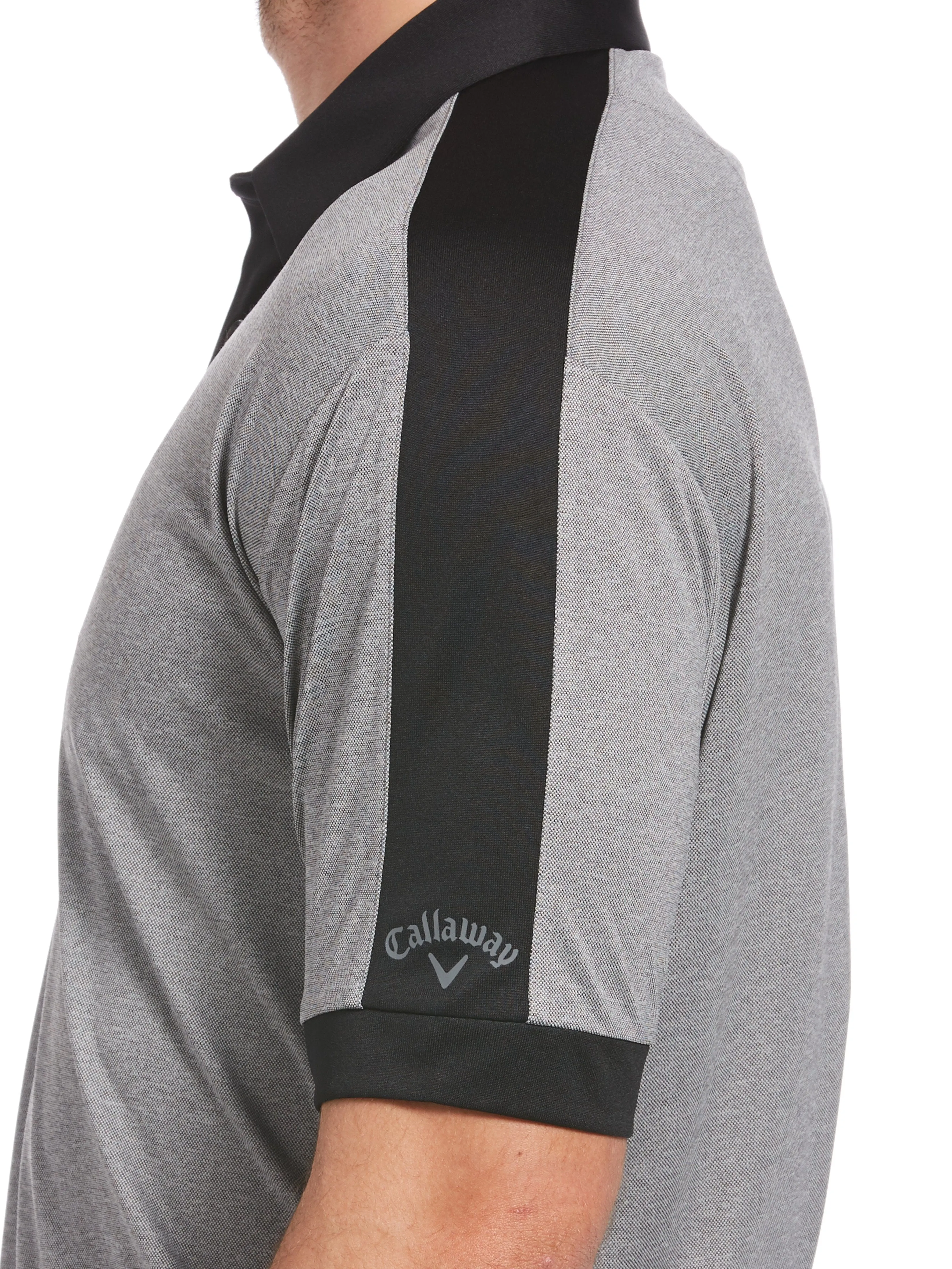 Mens Birdseye Color Block Polo