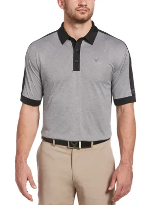 Mens Birdseye Color Block Polo