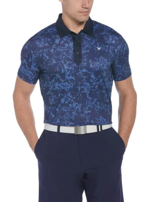 Mens Callaway X All-Over Abstract Camo Print Golf Polo